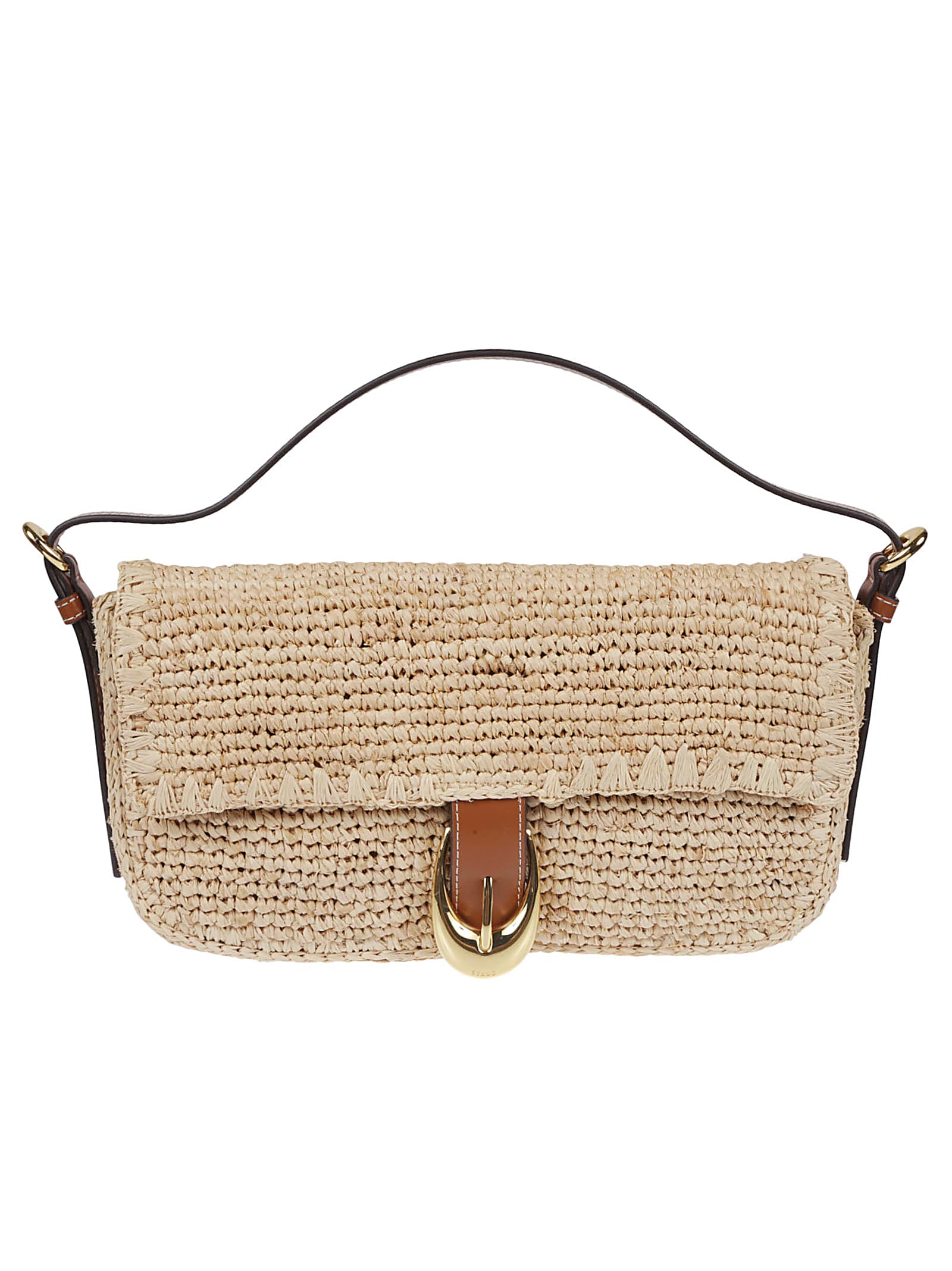 STAUD Harlow Raffia Shoulder Bag