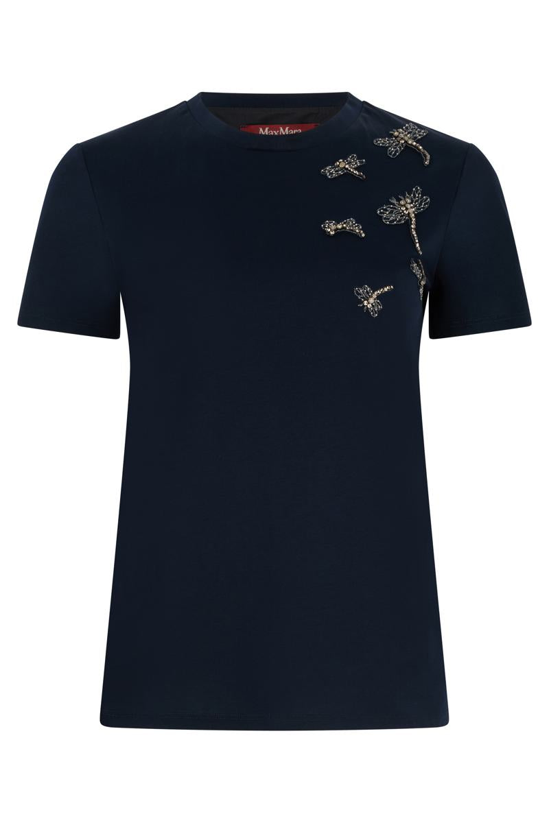 Max Mara Studio Pontile Cotton Crew-Neck T-Shirt