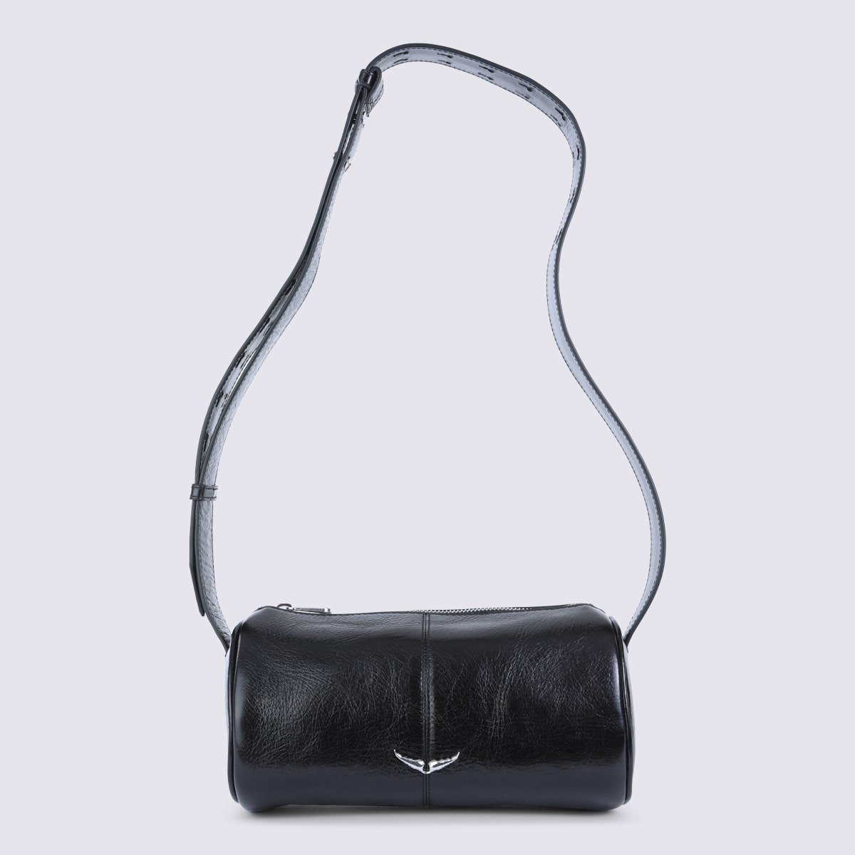 Zadig & Voltaire Black Leather Doudou Vintage Patemt Shoulder Bag