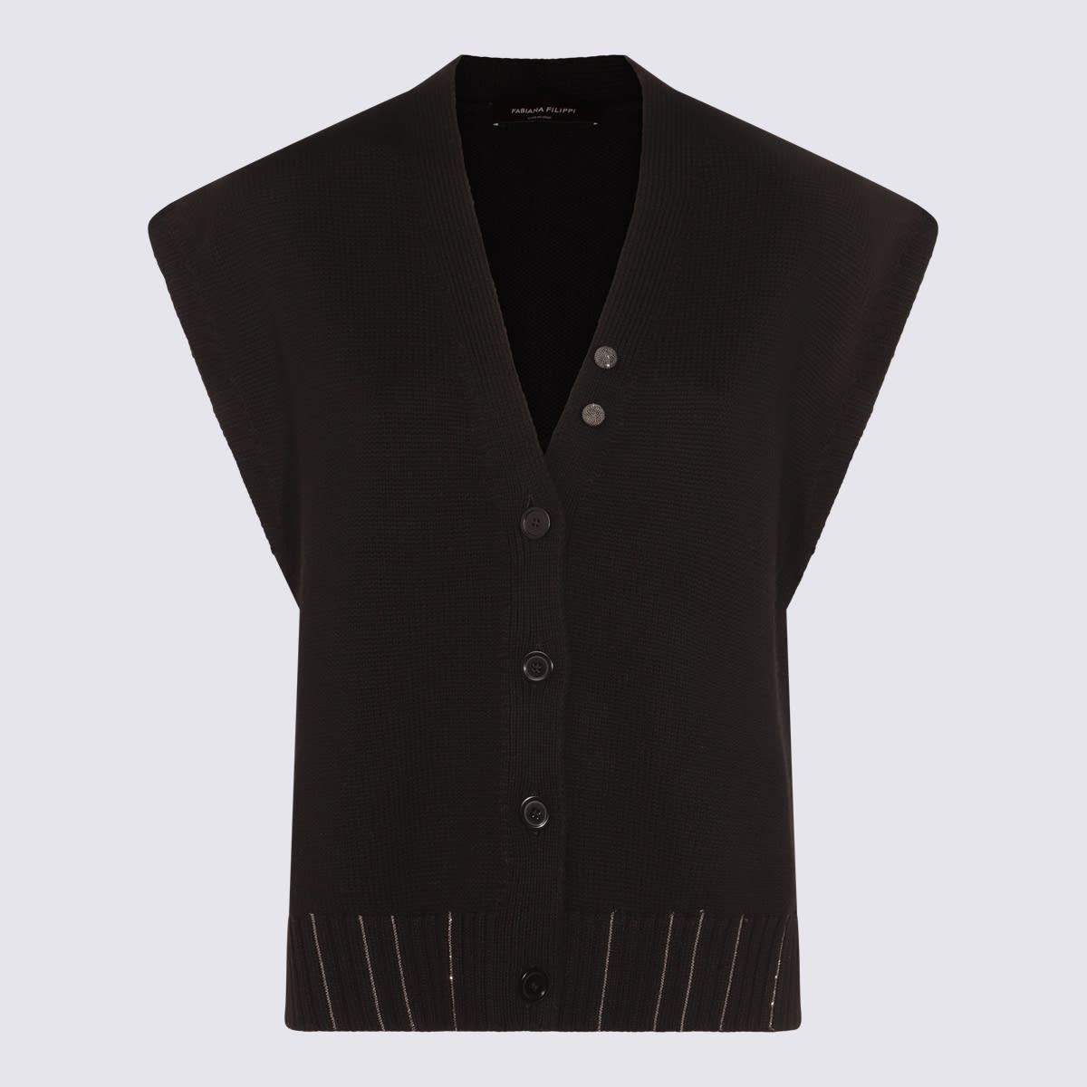 Fabiana Filippi Black Wool Kmitwear