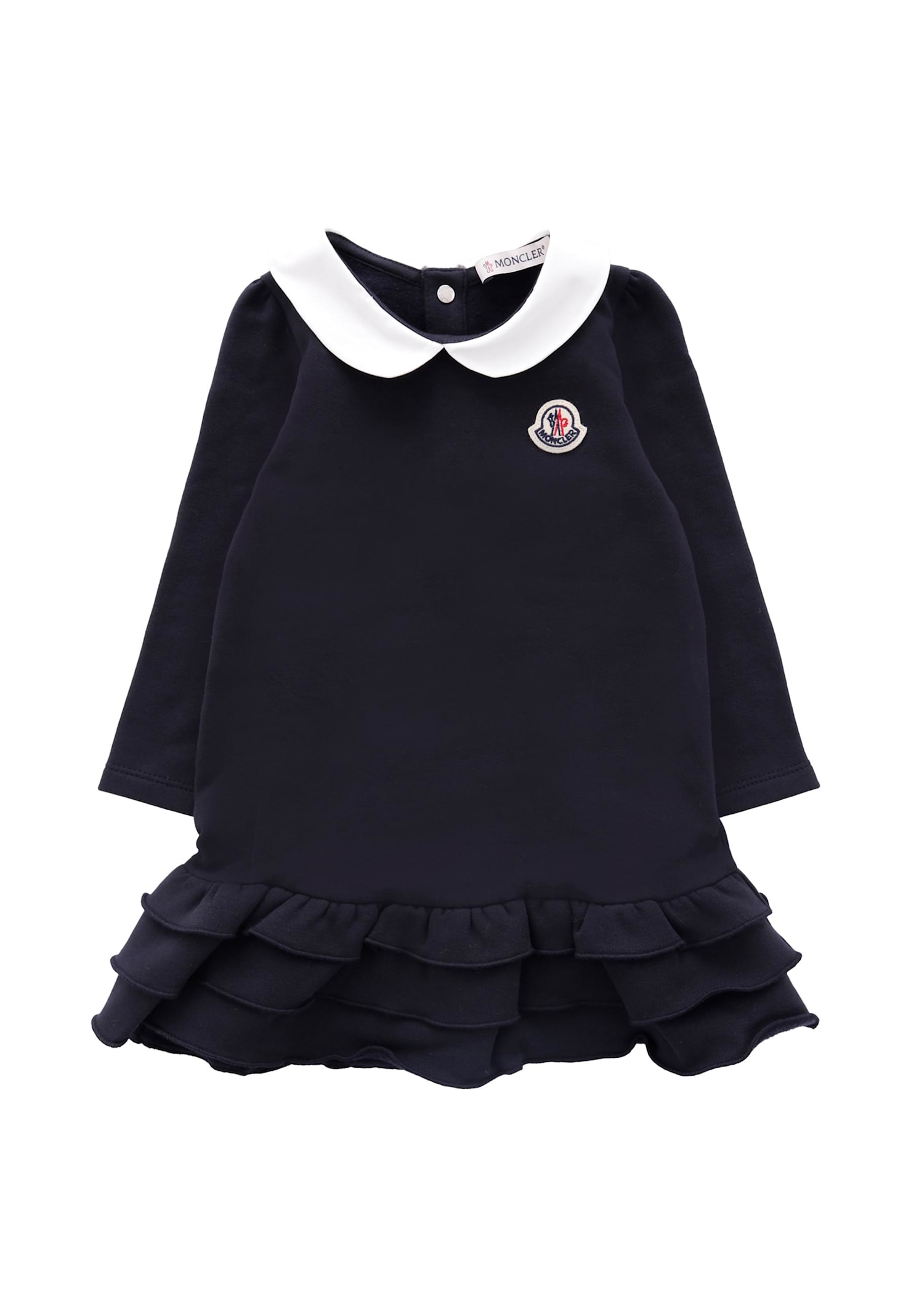 Moncler Blue Dress Pour Baby Girl With Logo
