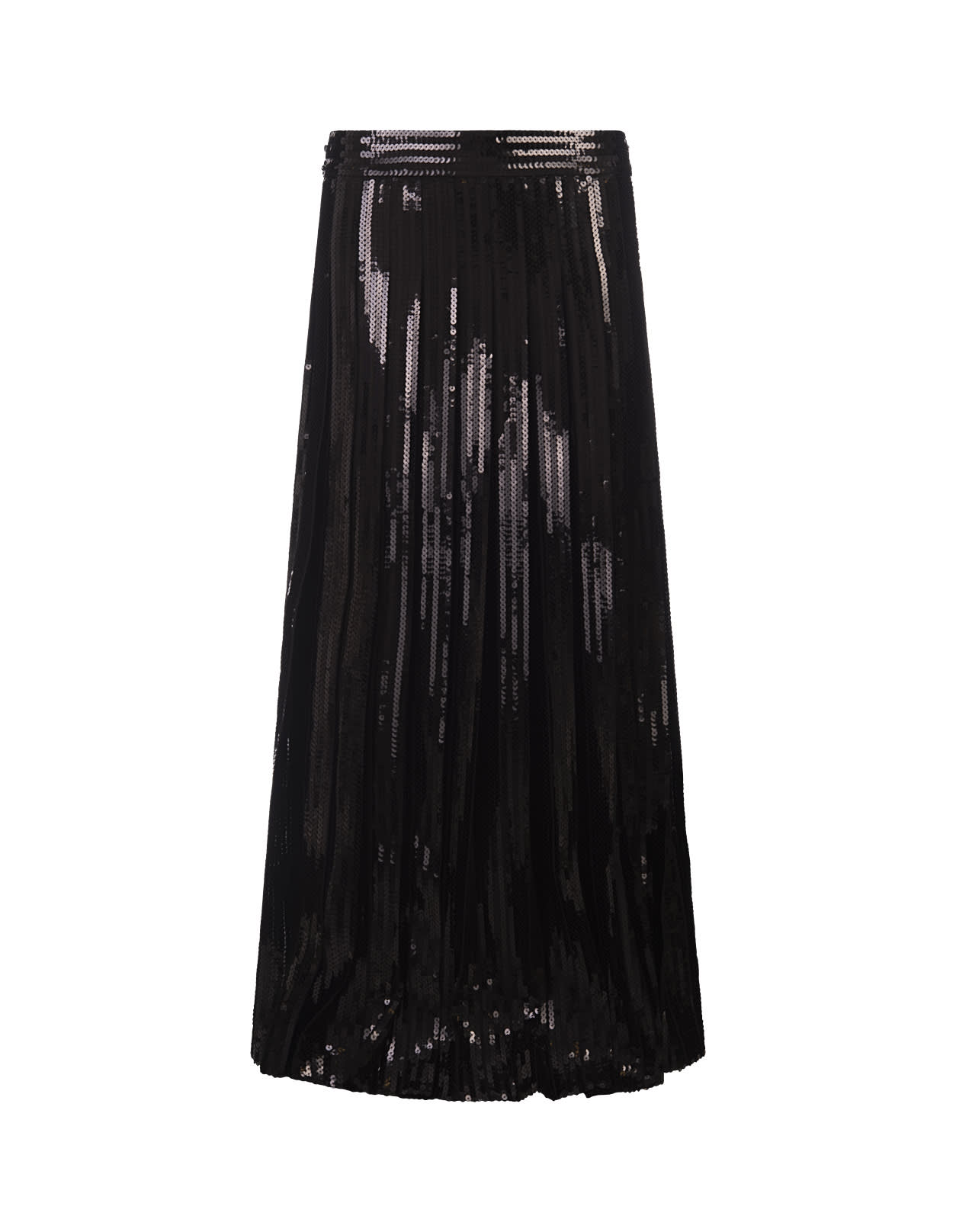 Parosh Black Godot Sequined Long Skirt