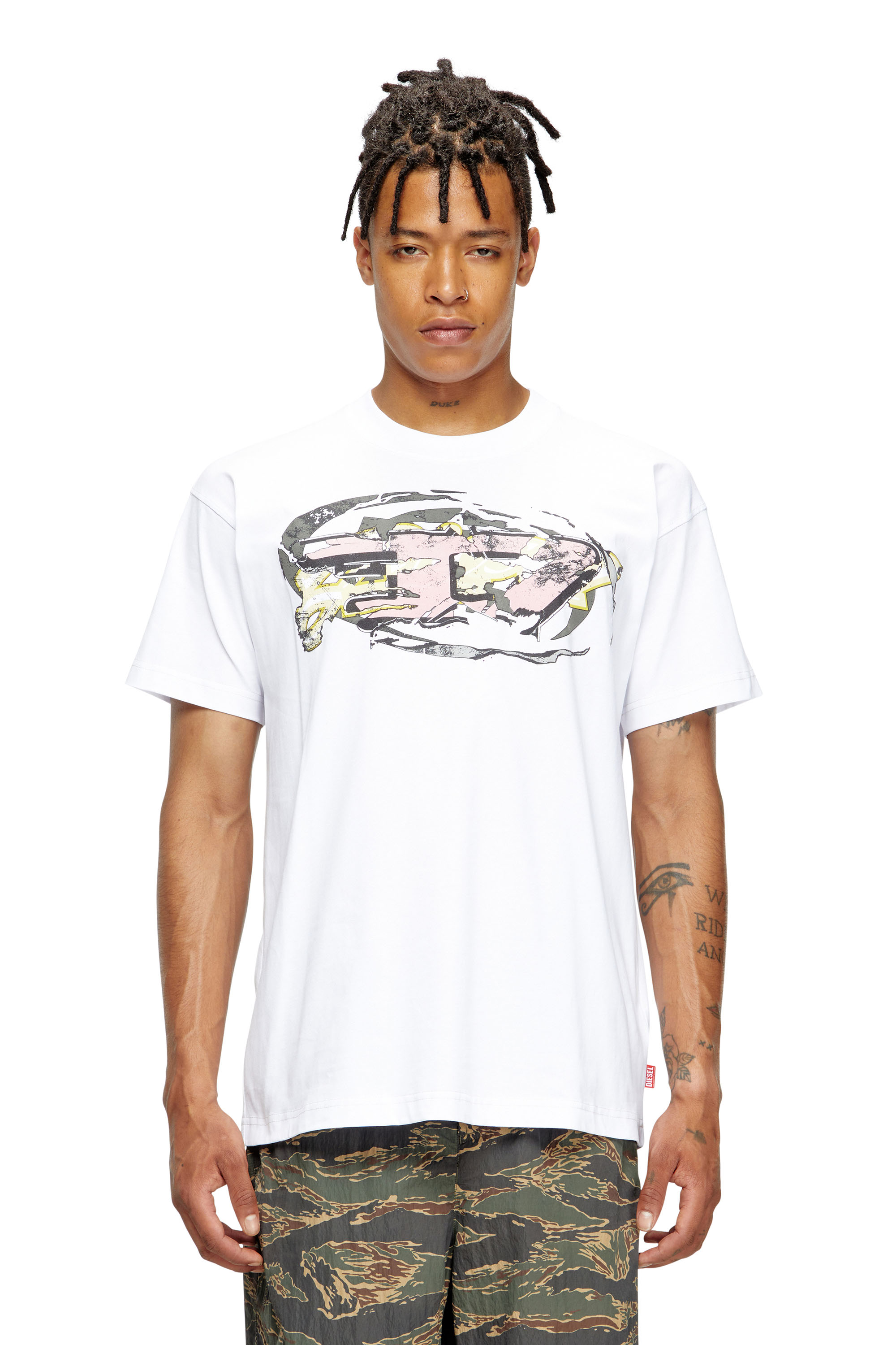 Diesel - T-shirt with Oval D logo - T-Shirts - Man - White
