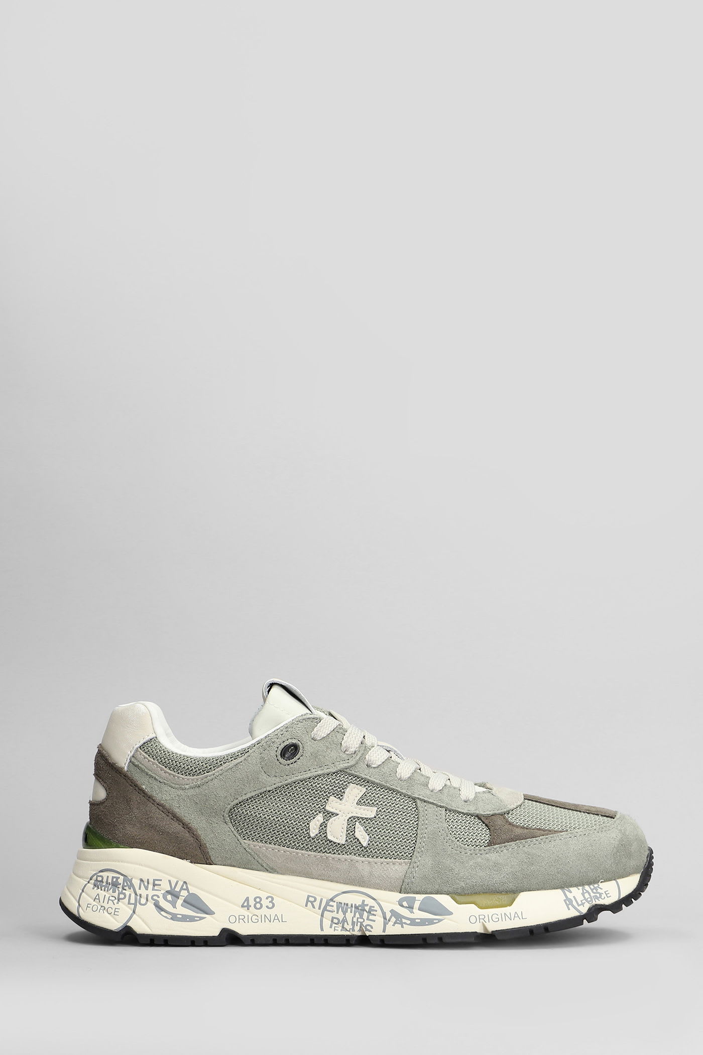 Premiata Mase Sneakers In Grey Suede And Fabric