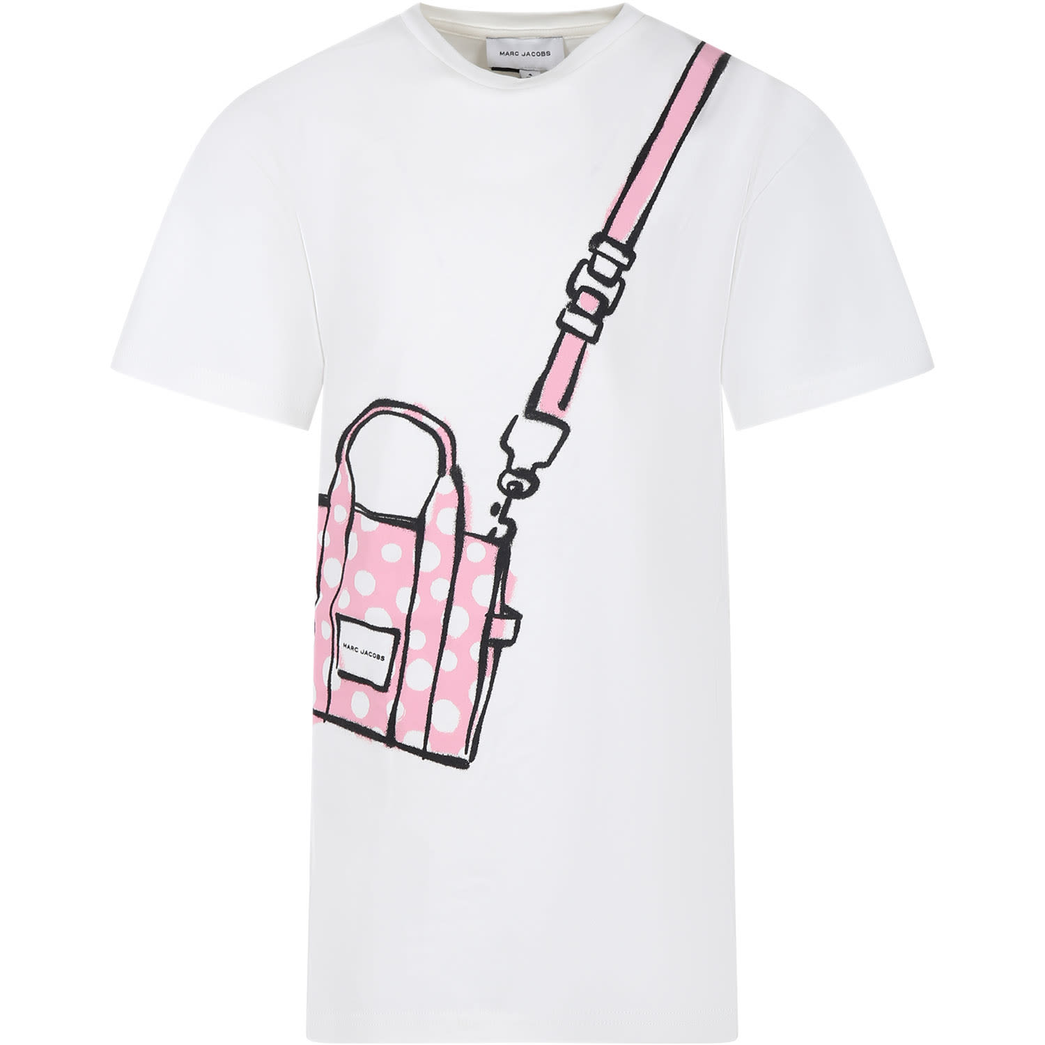 Marc Jacobs White Dress For Girl With Iconic Bag
