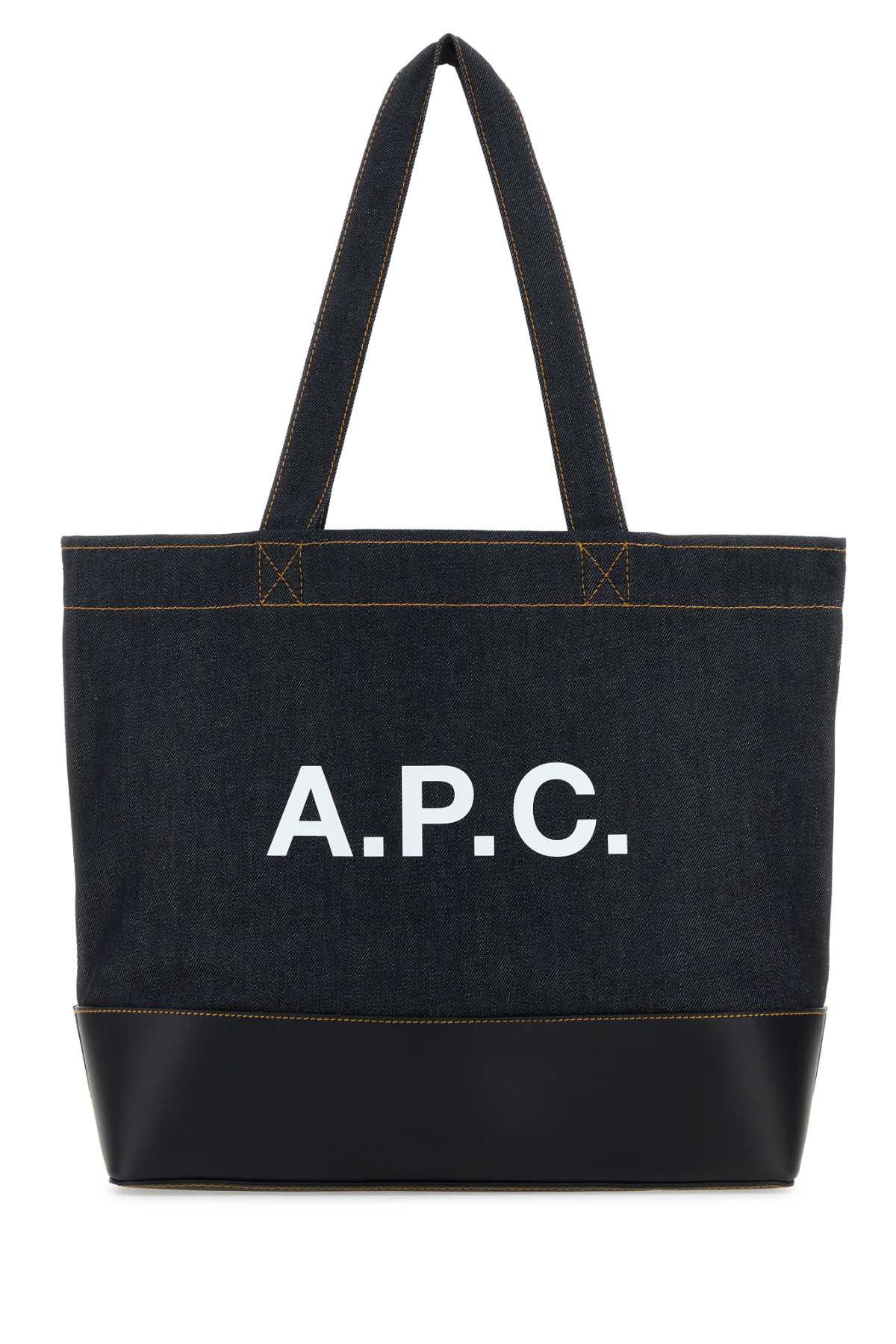A. P.C. Large shopping Axel Navy Denim Bag