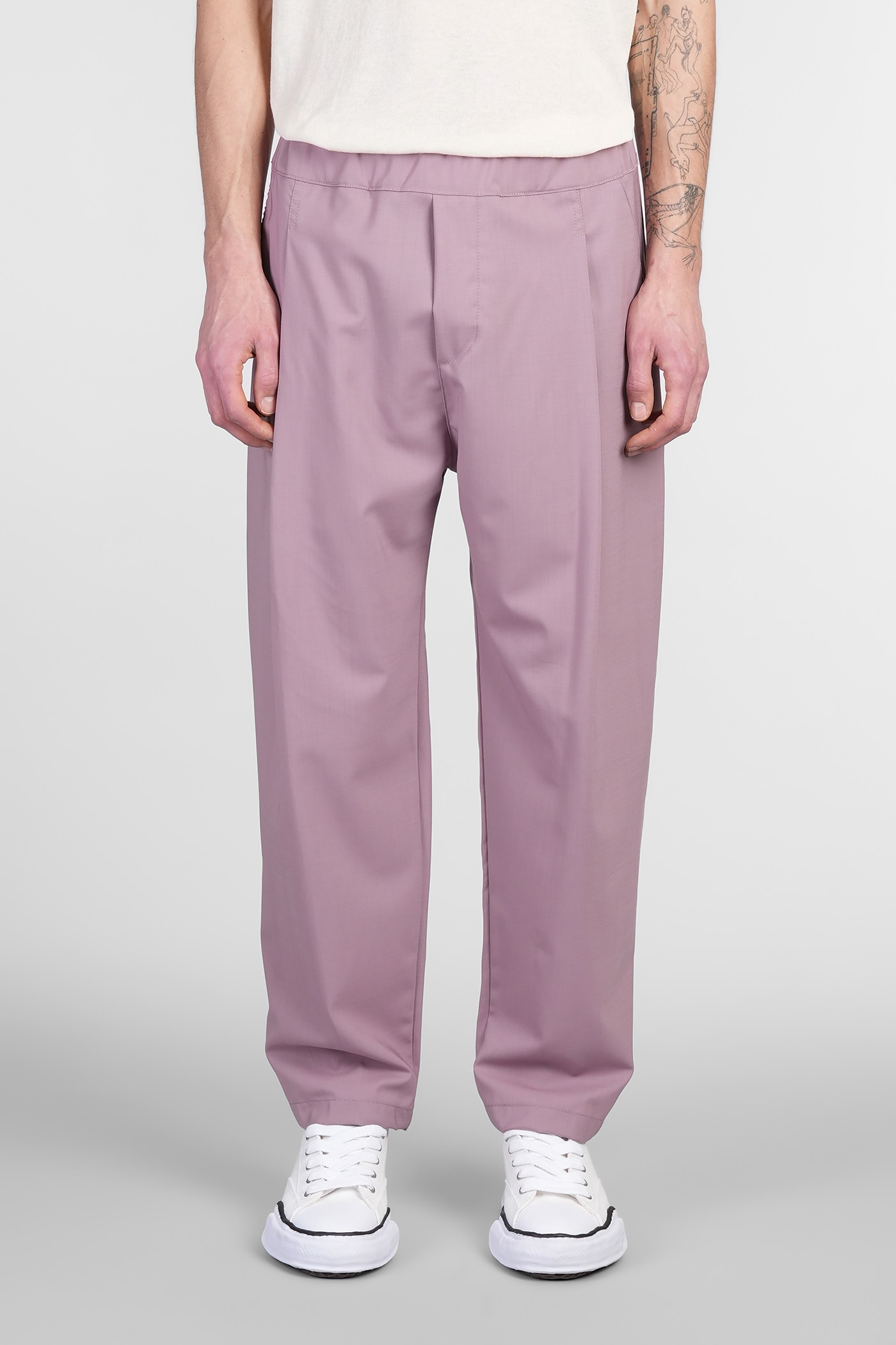 A Paper Kid Pants In Rose-pink Wool