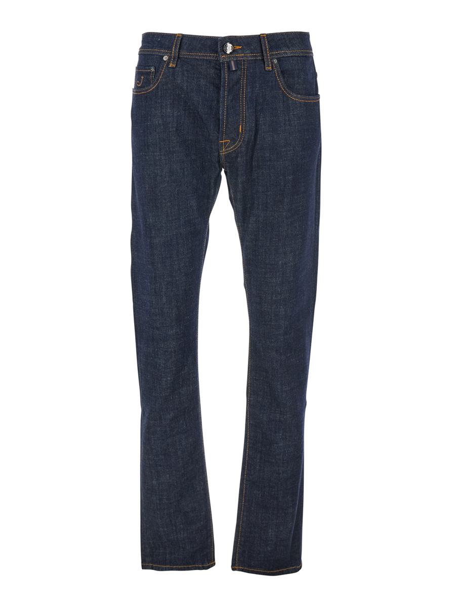'Bard' Blue Jeans With Belt Loops And Logo Patch On The Rear In Denim Man