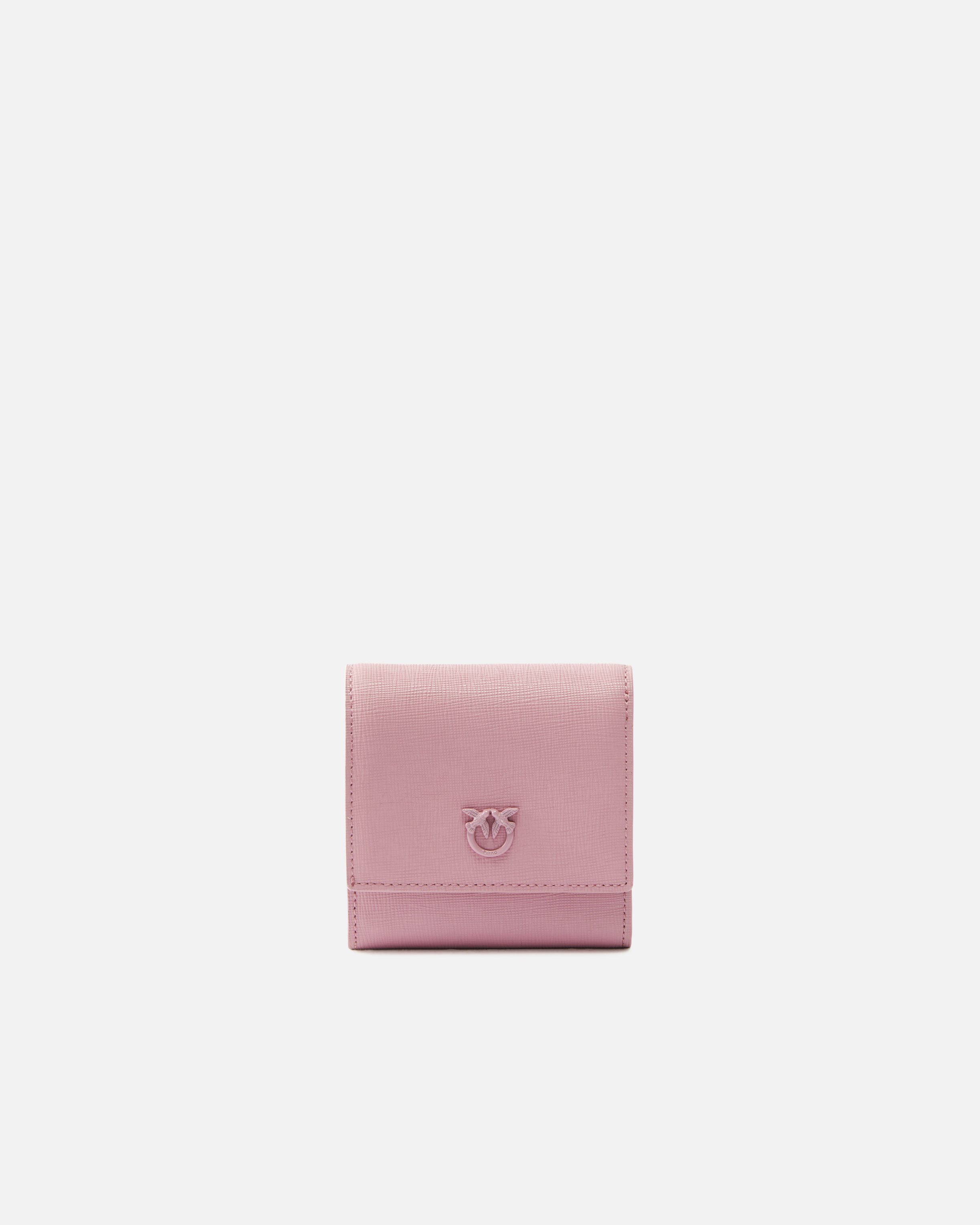 Pinko, Porte-monnaie carré en cuir saffiano, Purple-block color, U
