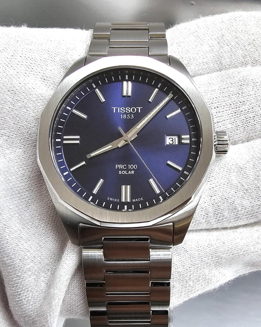 TISSOT PRC 100 Solar Quartz 39 MM Blue Dial SS Men's Watch T1514221104100 / T151.422.11.041.00