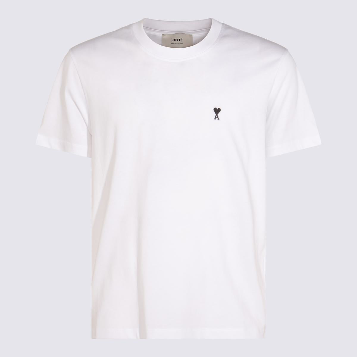AMI Paris White Cotton T-Shirt