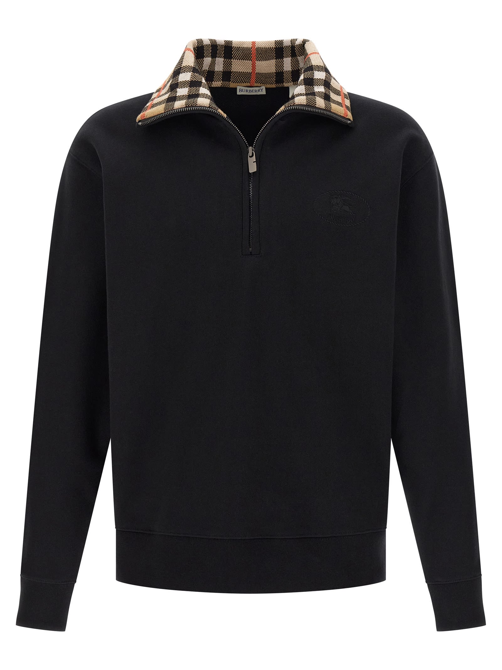 Burberry check Neck Sweatshirt