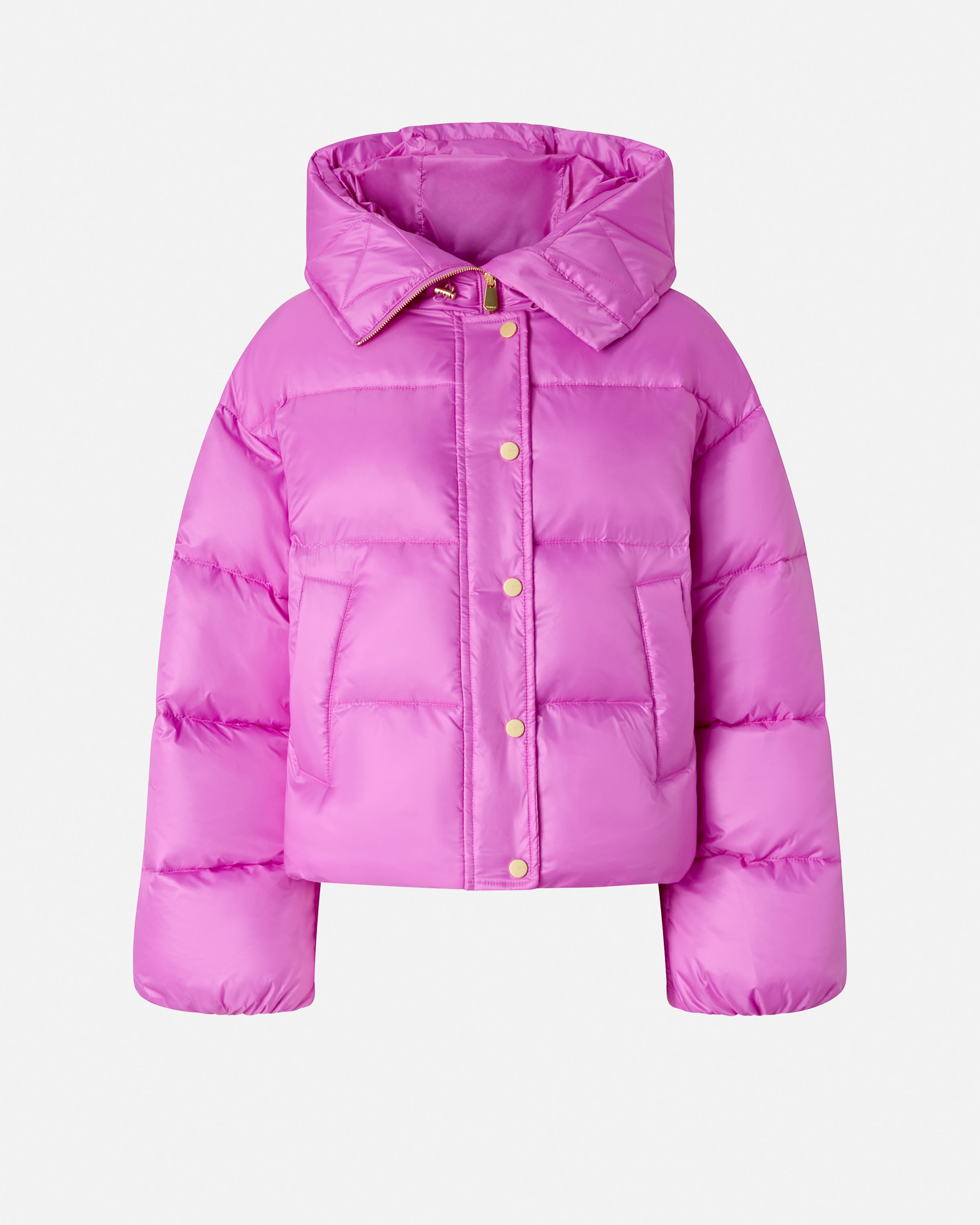 Pinko, Technical canvas jacket with hood, Violet-bysanze, XXS