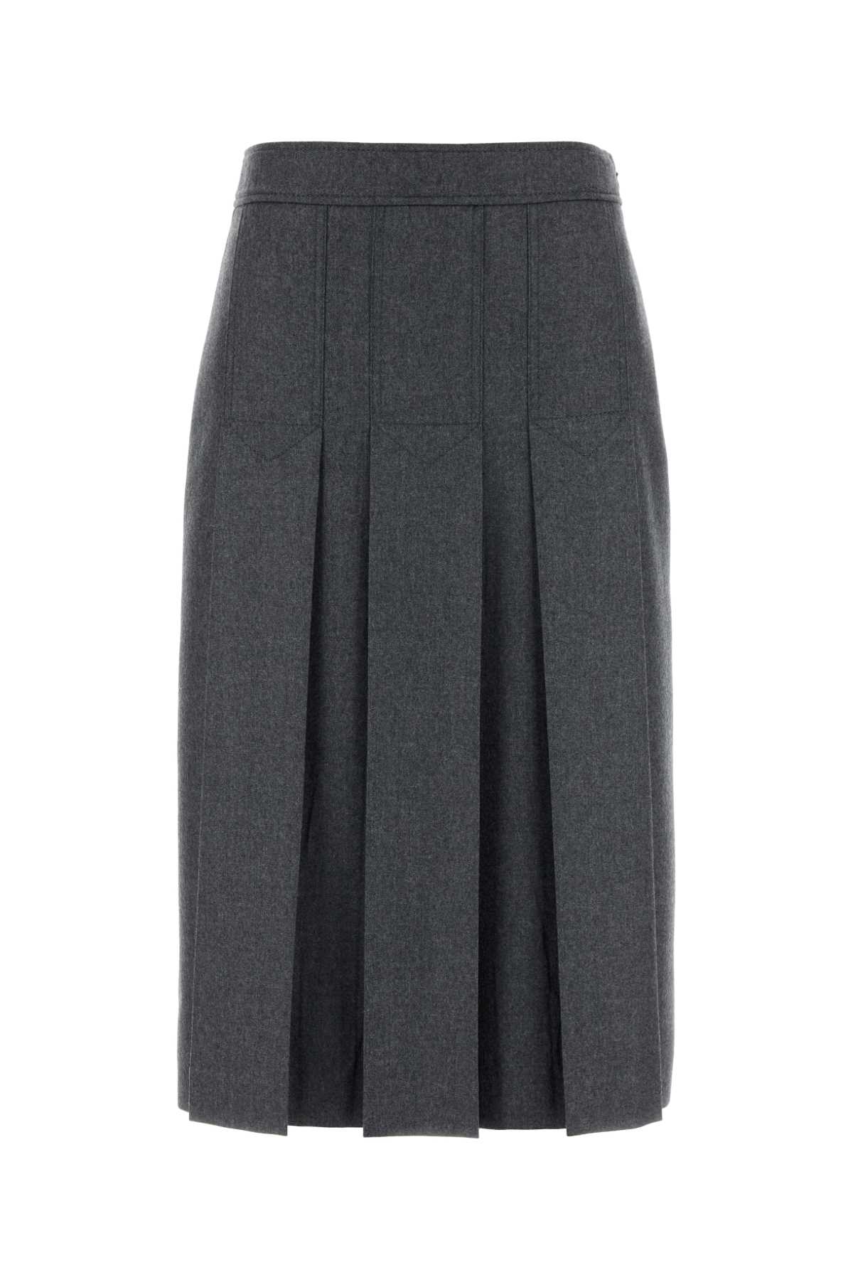 Prada Dark Grey Flannel Skirt