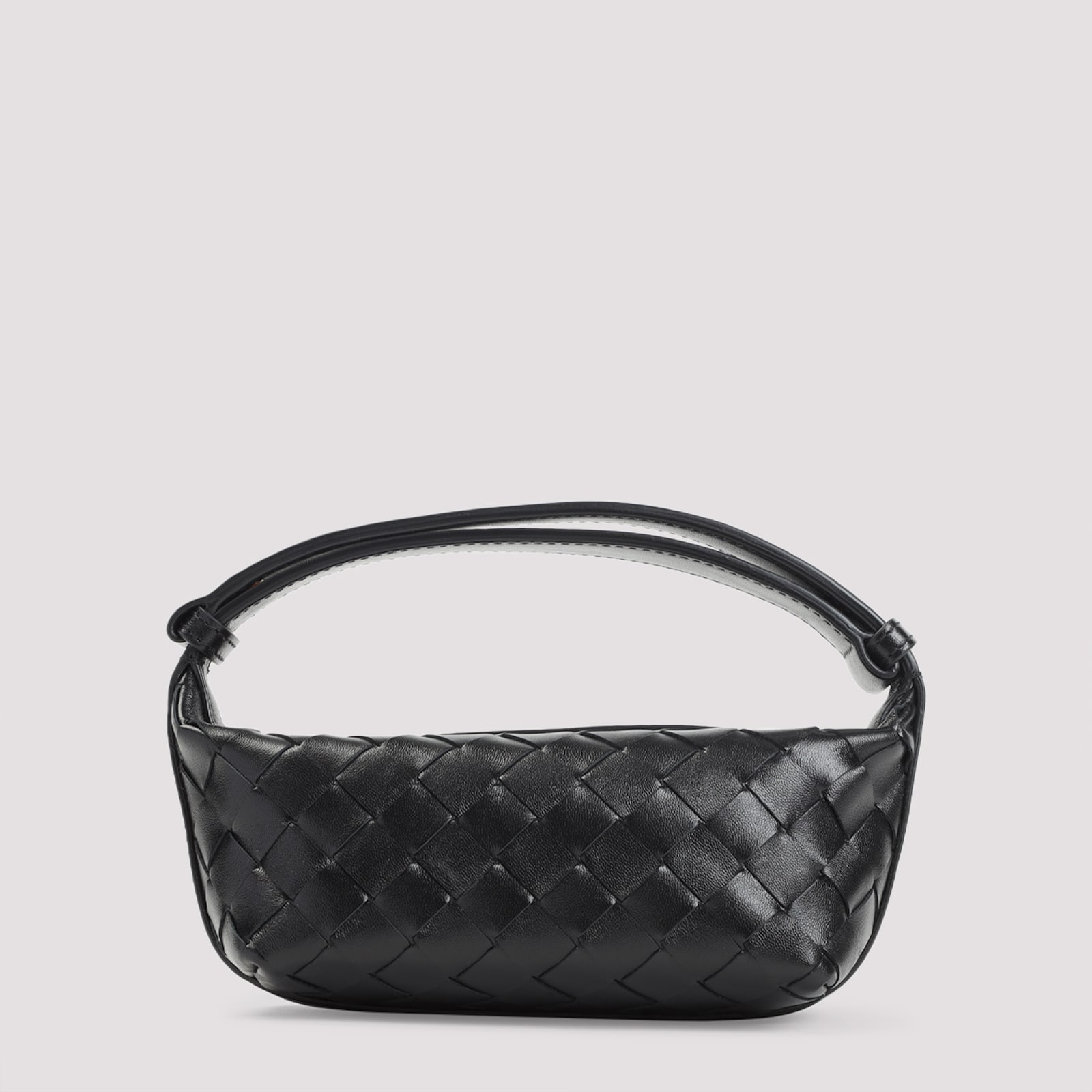 Bottega Veneta Black Leather East West Wallace Crossbody Bag