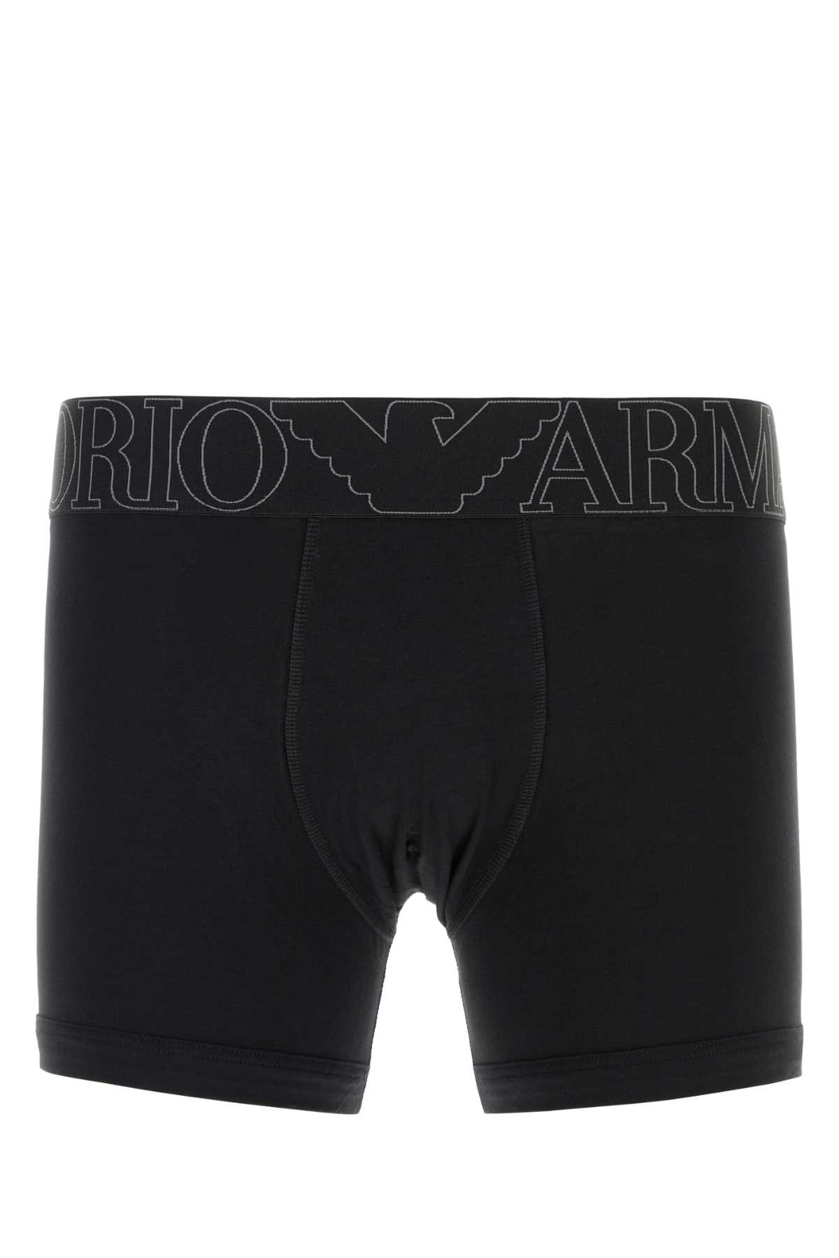 Emporio Armani Black Stretch Cotton Boxer