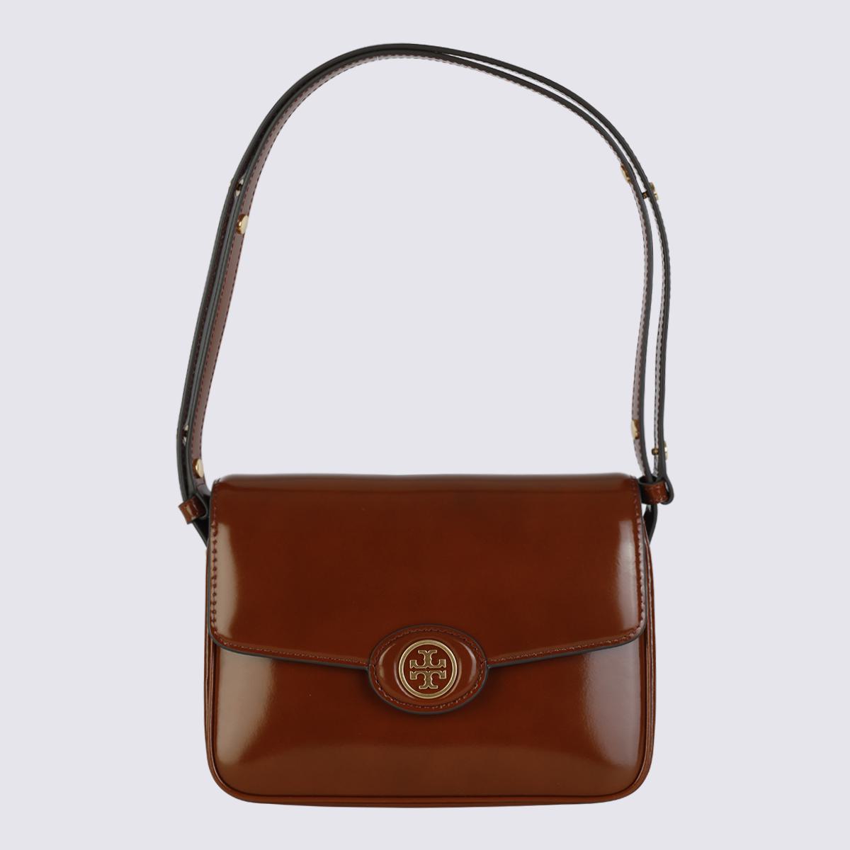 Tory Burch Brown Leather Robinson Shoulder Bag