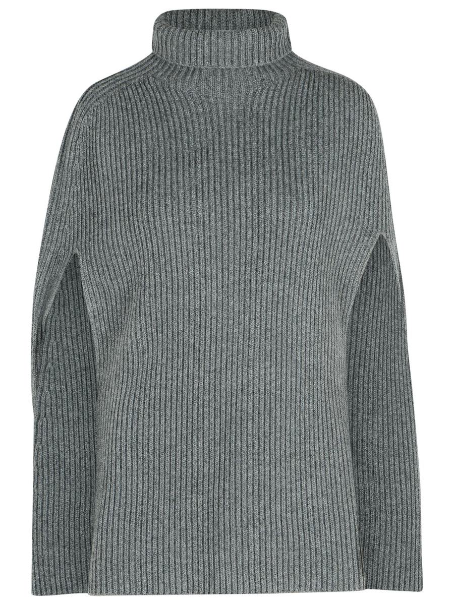 Jil Sander 'Koala' Grey Wool Turtleneck Cape