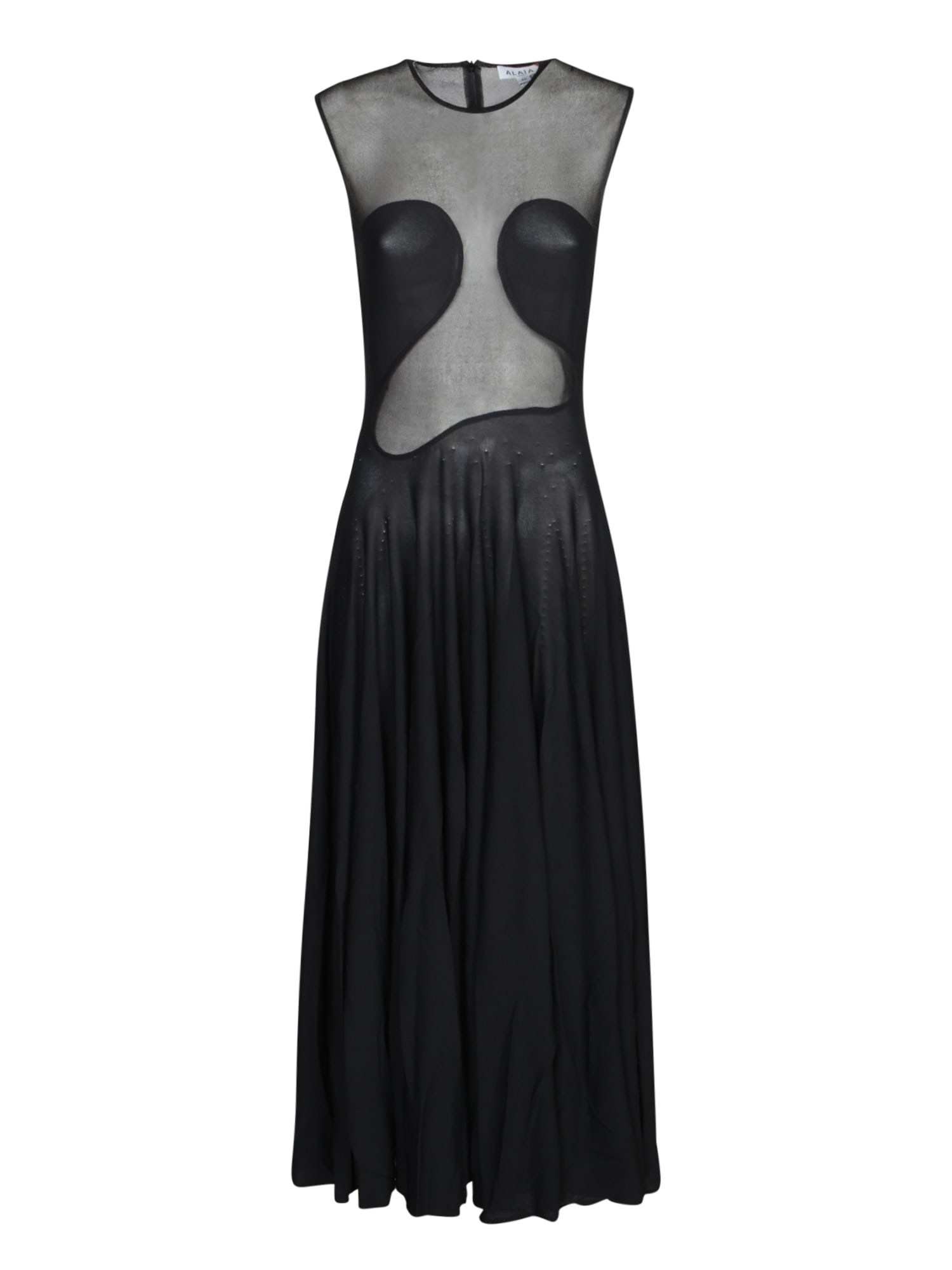 Alaia Molded Flare Dress In Black