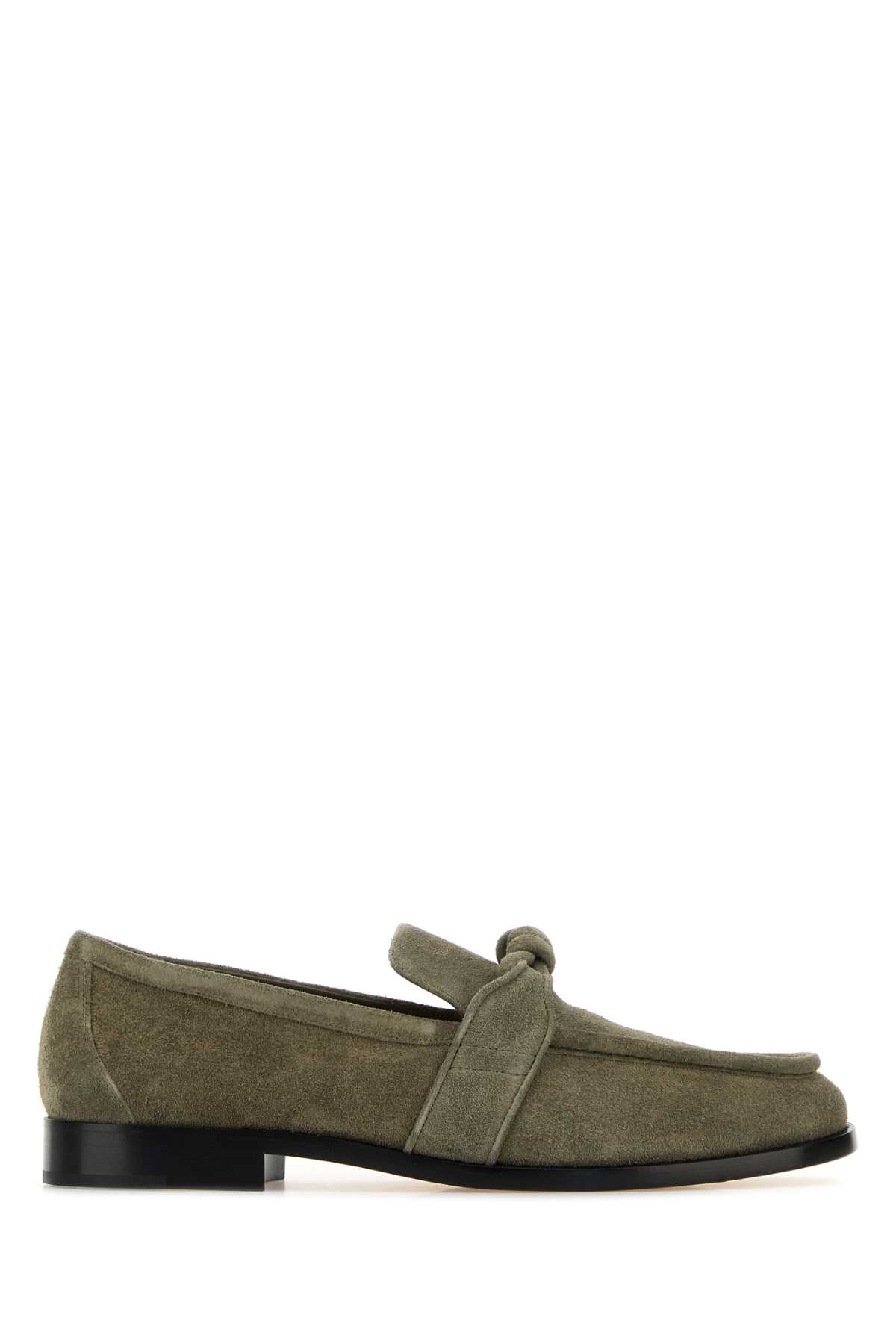 Bottega Veneta Sage Green Suede Astaire Loafers