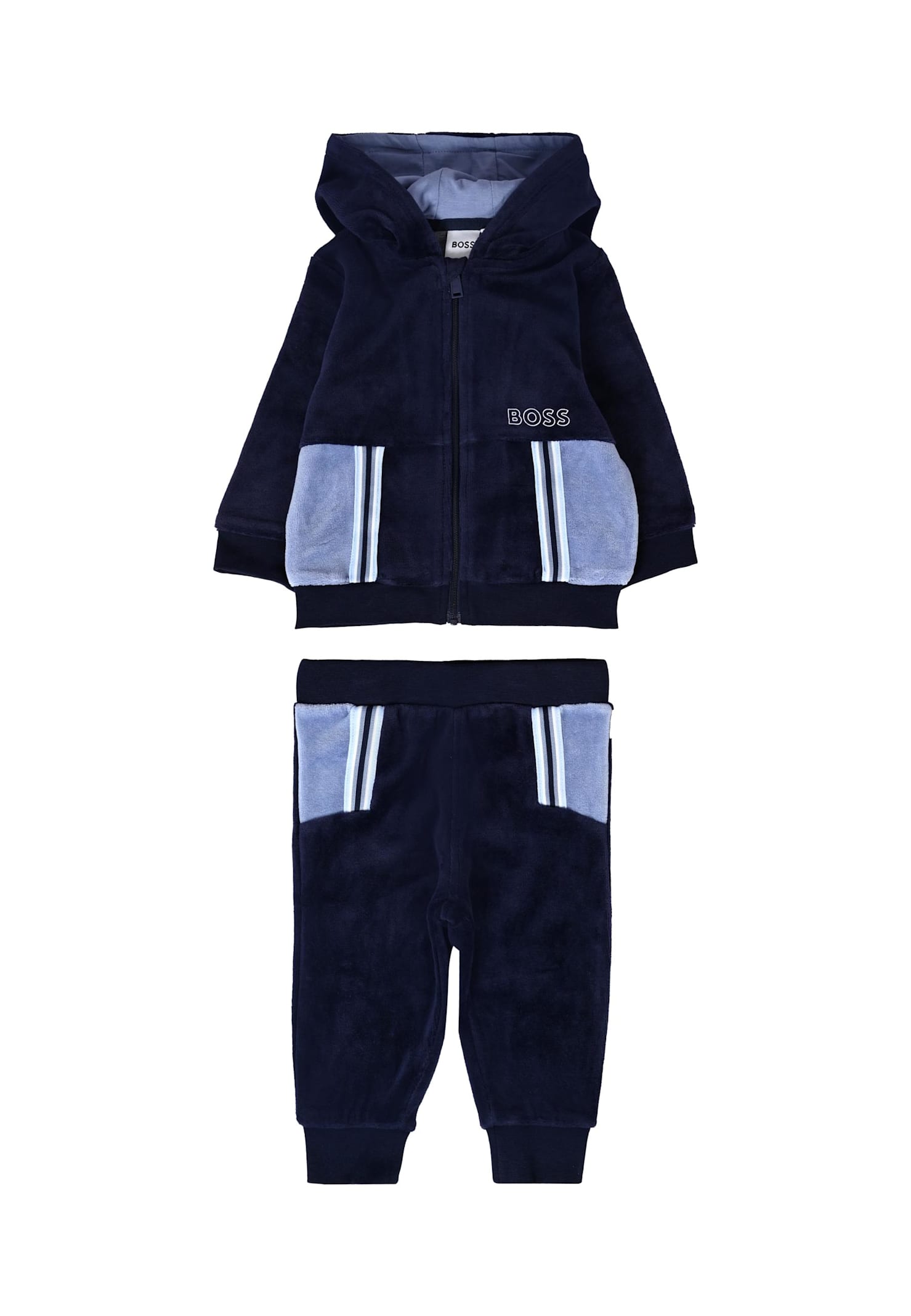 Hugo Boss Blue Suit For Baby Boy With Logo