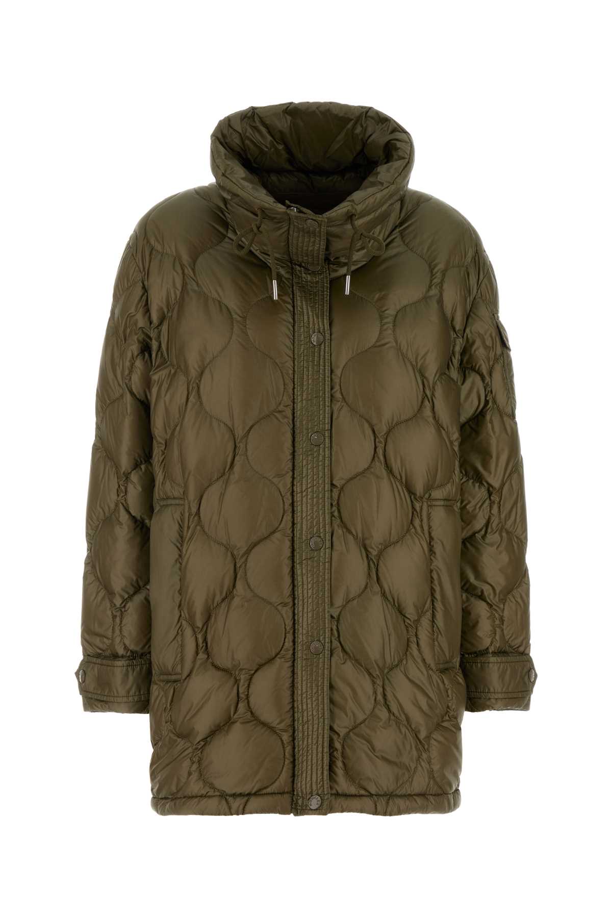 Moncler Olive Green Nylon Lombi Down Jacket