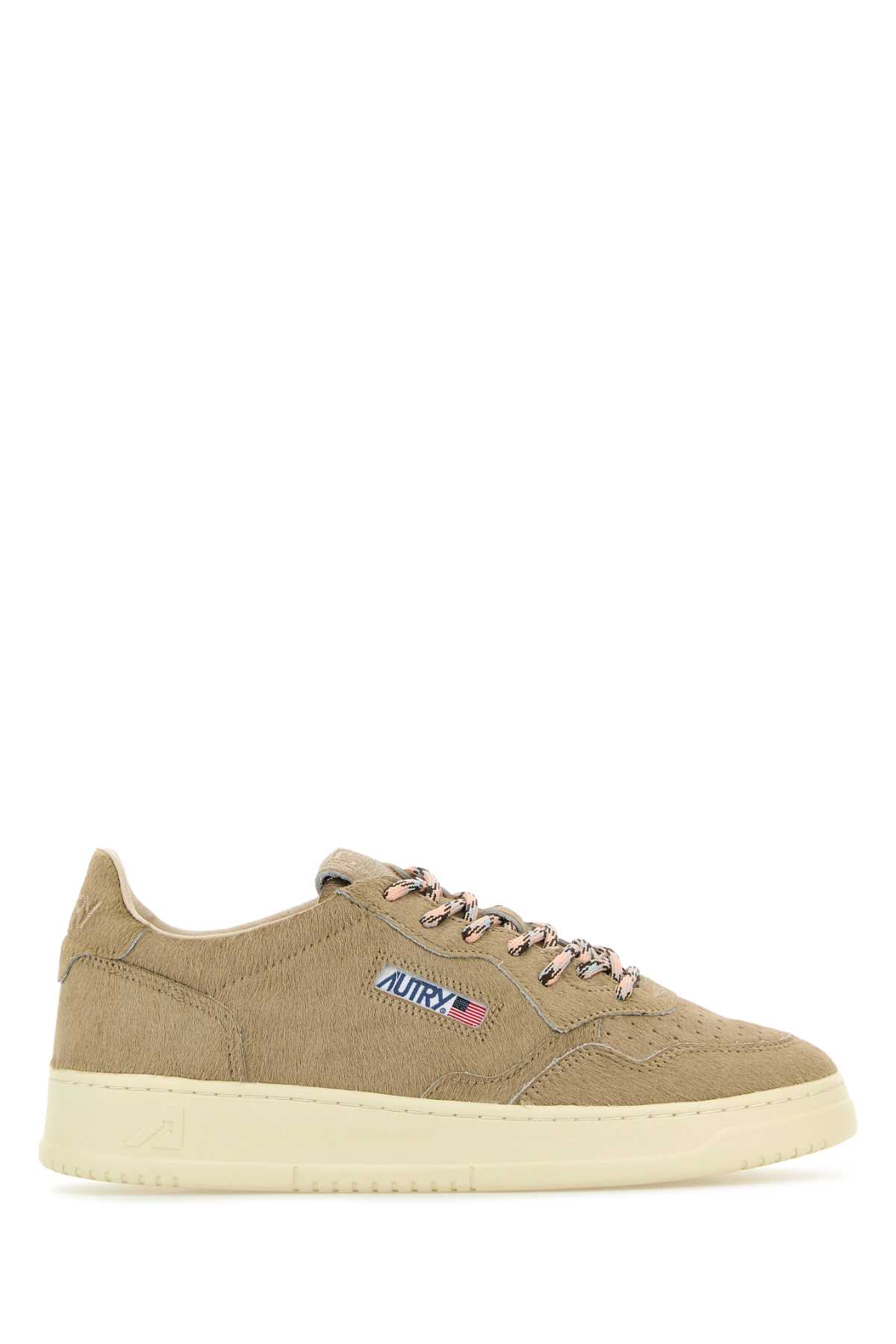 Autry Beige Calf Hair Medalist Sneakers