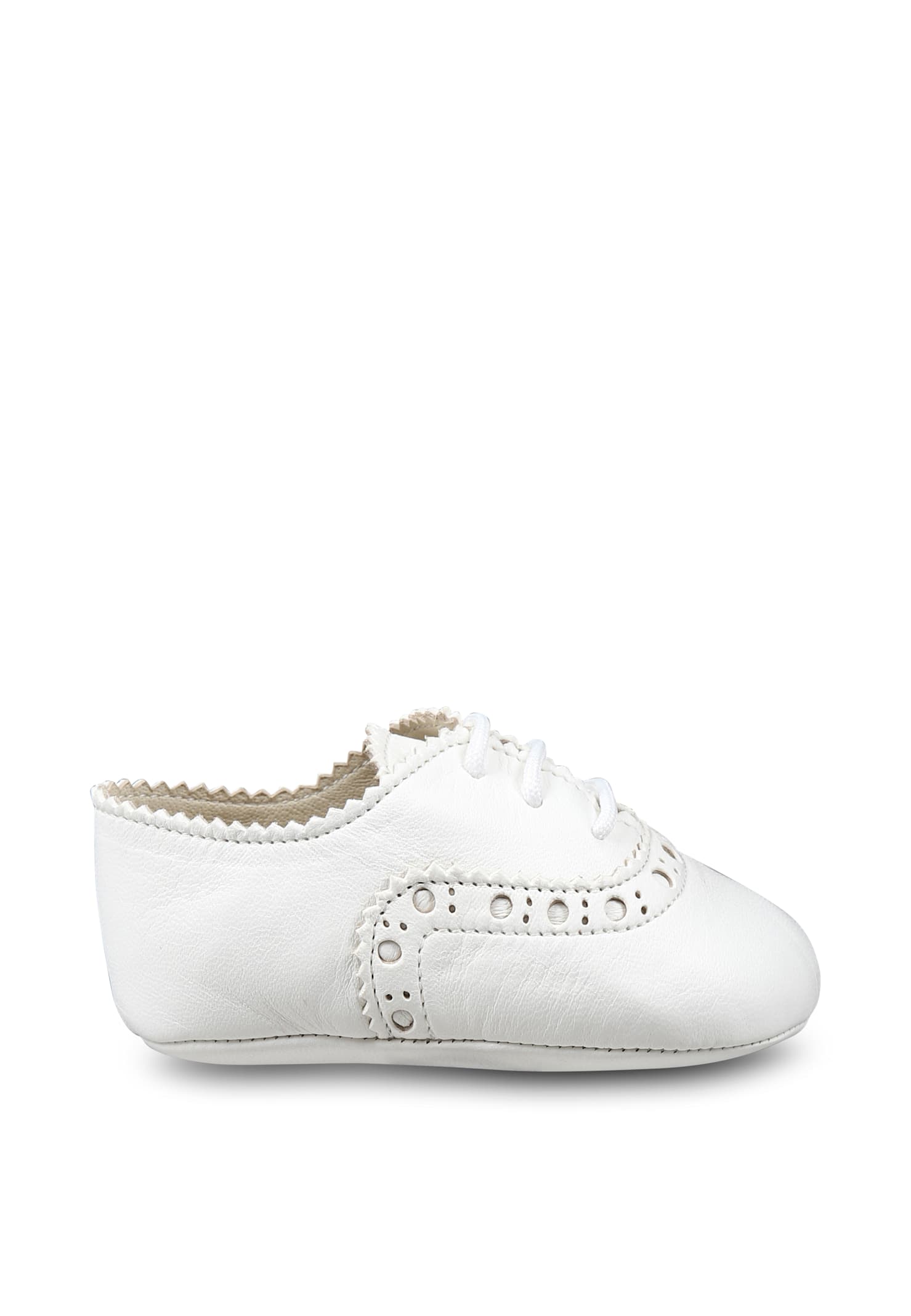 Pèpè White Lace-ups For Baby Boy