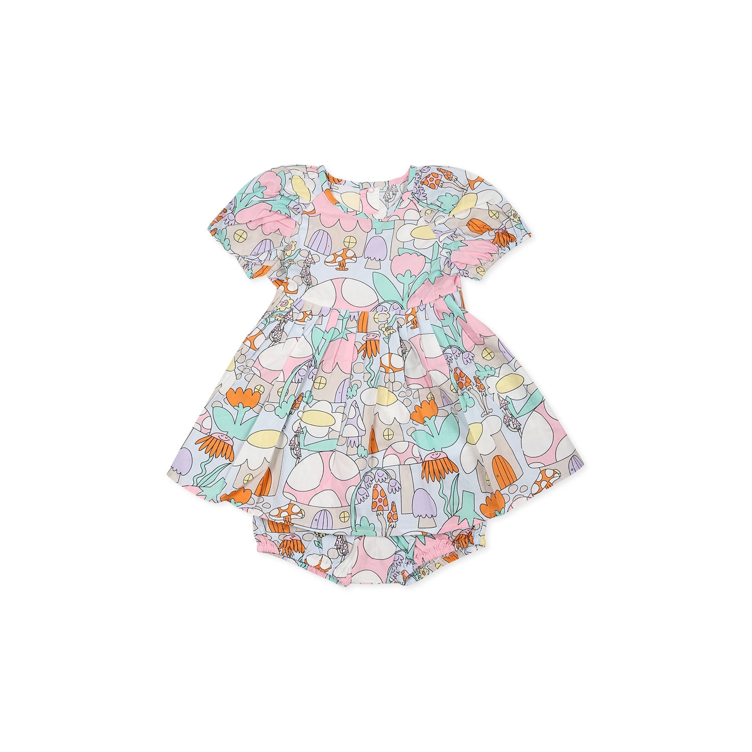Stella McCartney Kids Light Blue Dress For Baby Girl With Flowers