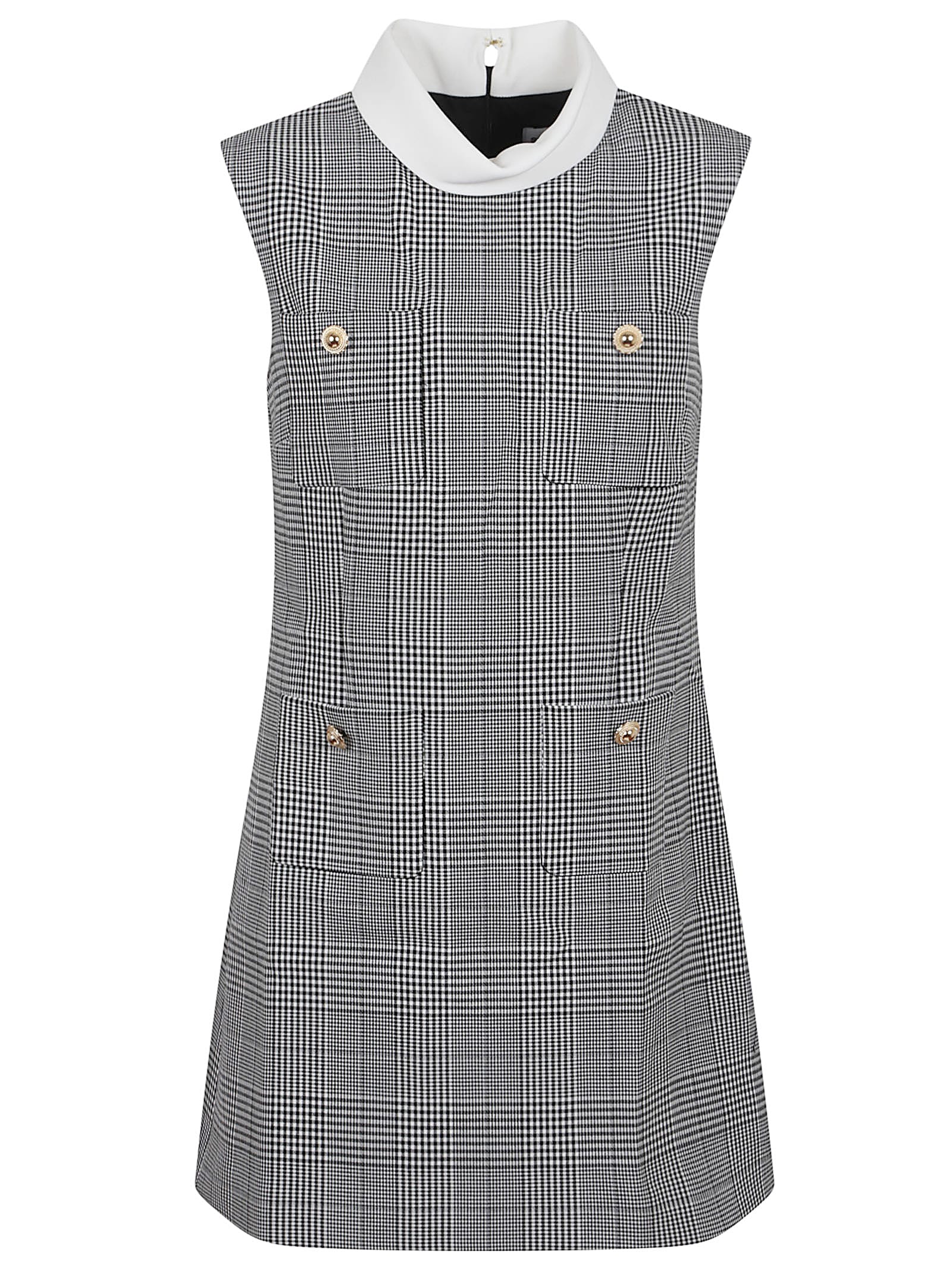 self-portrait Sleeveless Prince Of Wales Check Mini Dress