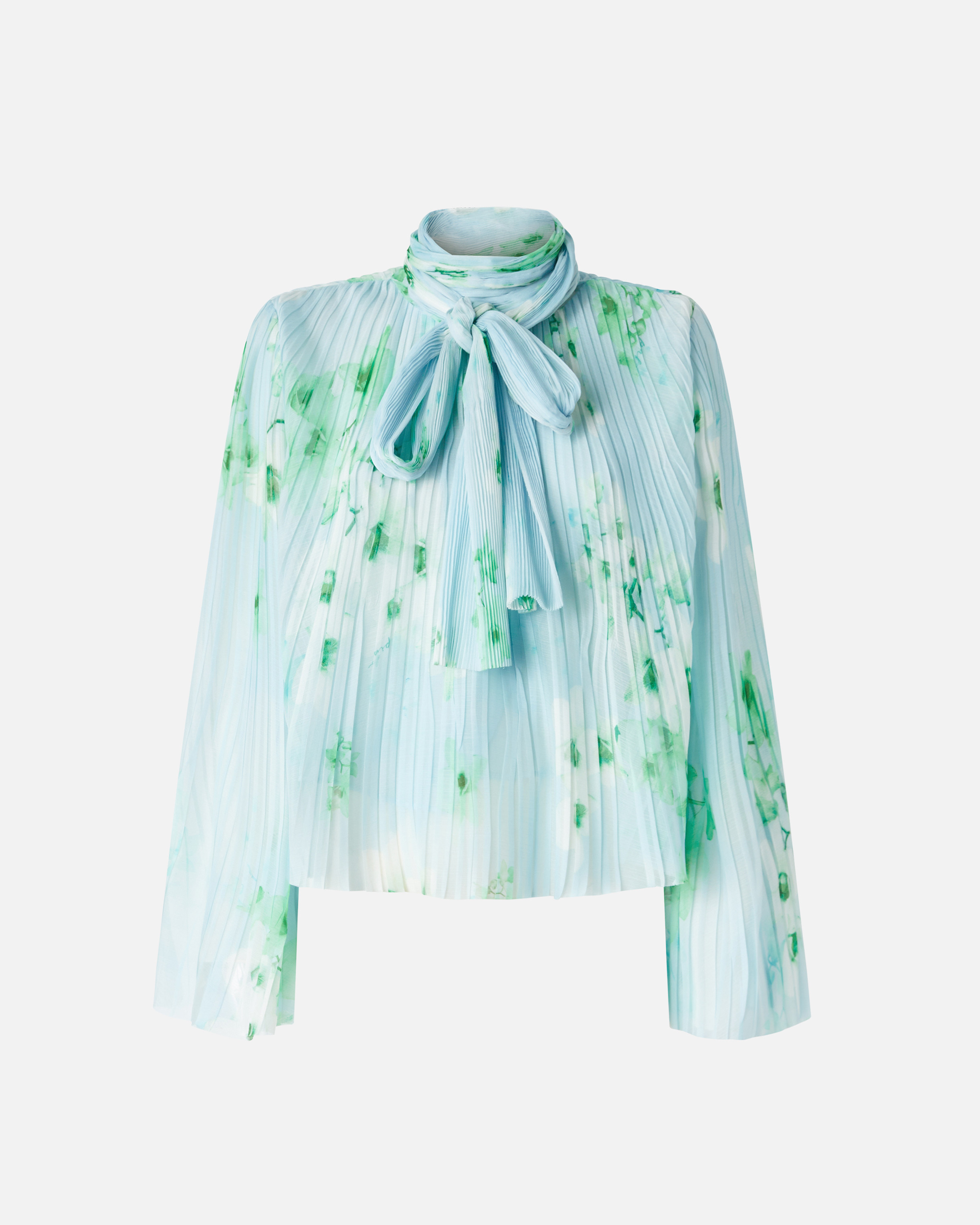 Pinko, Blouse légère en crépon plissé à fleurs, Mult. light blue/blue/white, 36