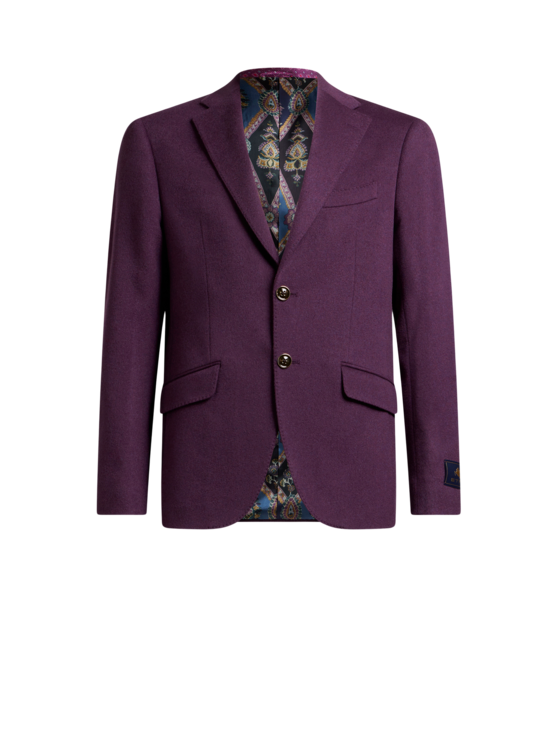 Etro, Veste Droite En Cachemire, Homme, Violet, Taille 46