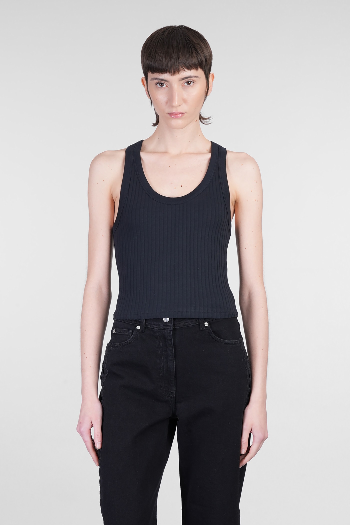 IRO Emma Tank Top In Black Cotton