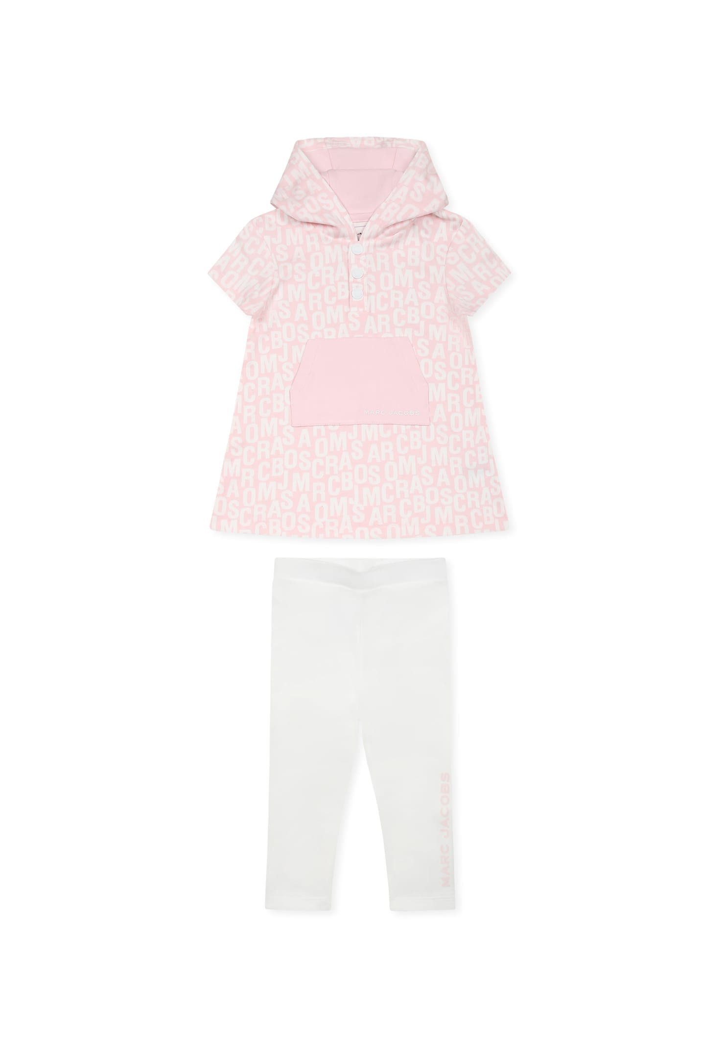Marc Jacobs Pink Suit For Baby Girl With Logo