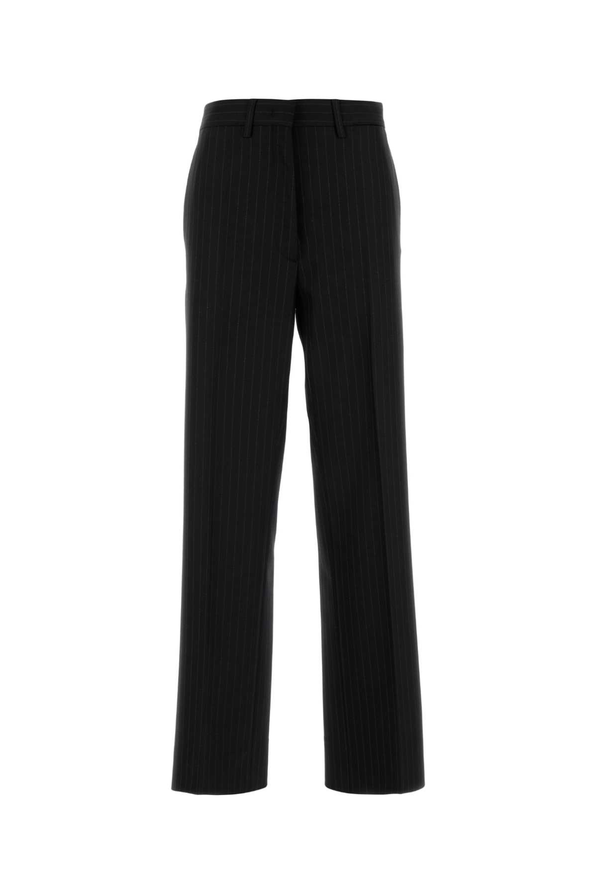 Miu Miu Embroidered Stretch Wool Palazzo Pant