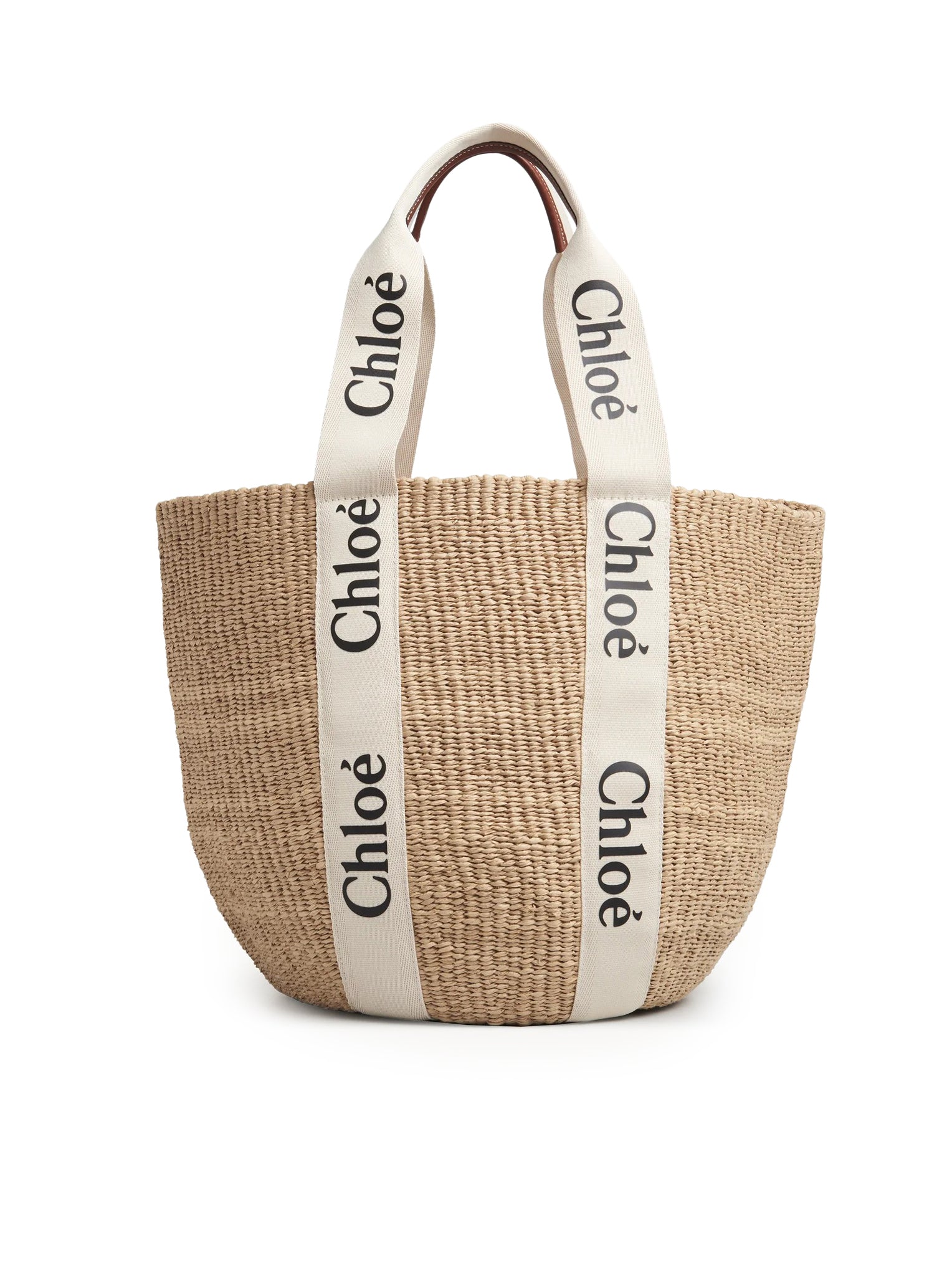 WOODY LARGE BASKET BAG IN NATURAL FIBERS - Chloe` - Woman