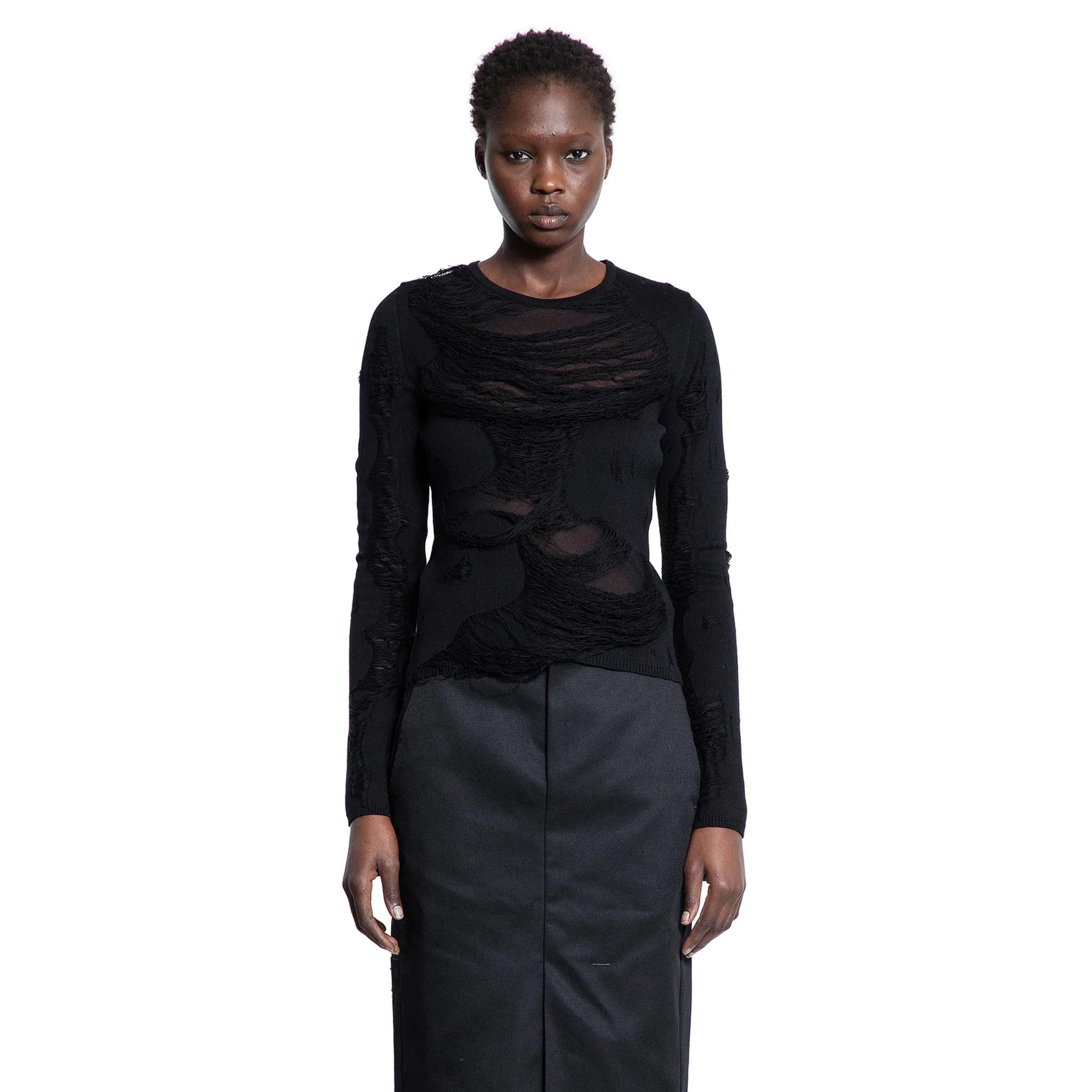 Shredded Cotton and Tulle top