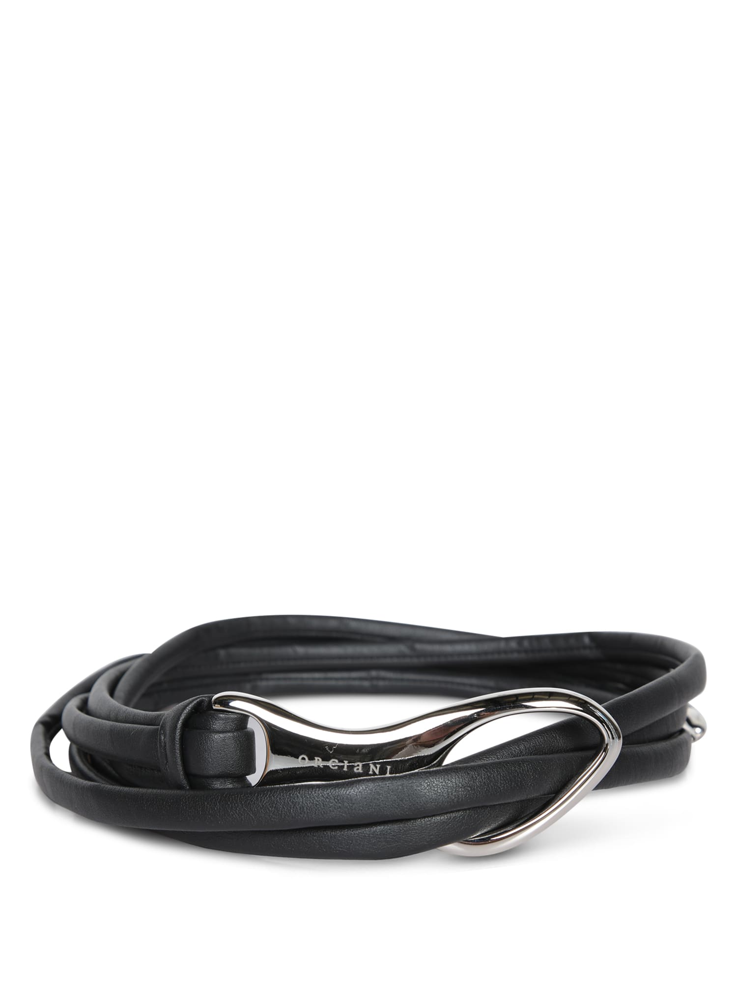 Orciani Black Leather Belt