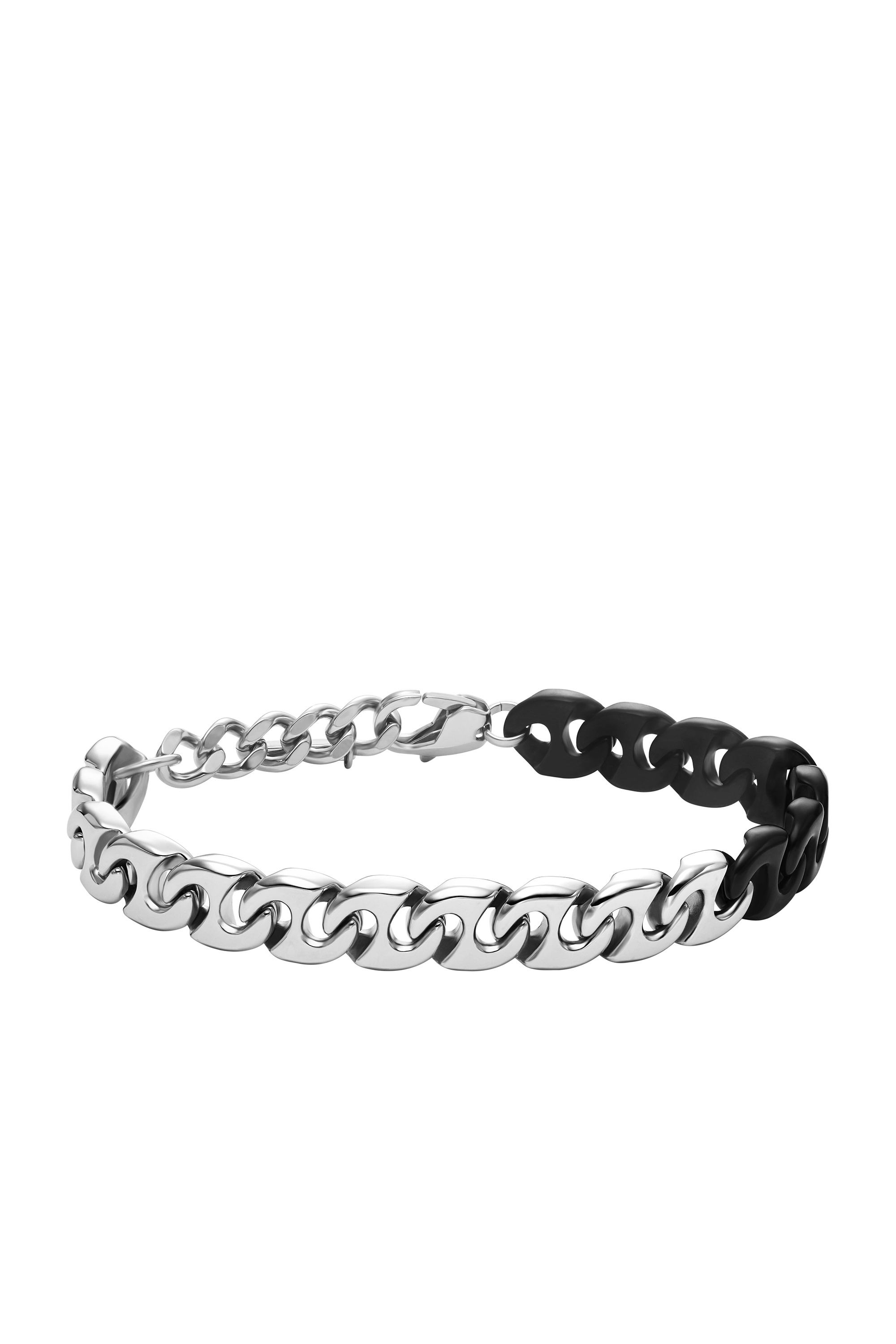 Diesel - Two-Tone Stainless Steel Chain Bracelet - Bracelets - Unisex - Silver