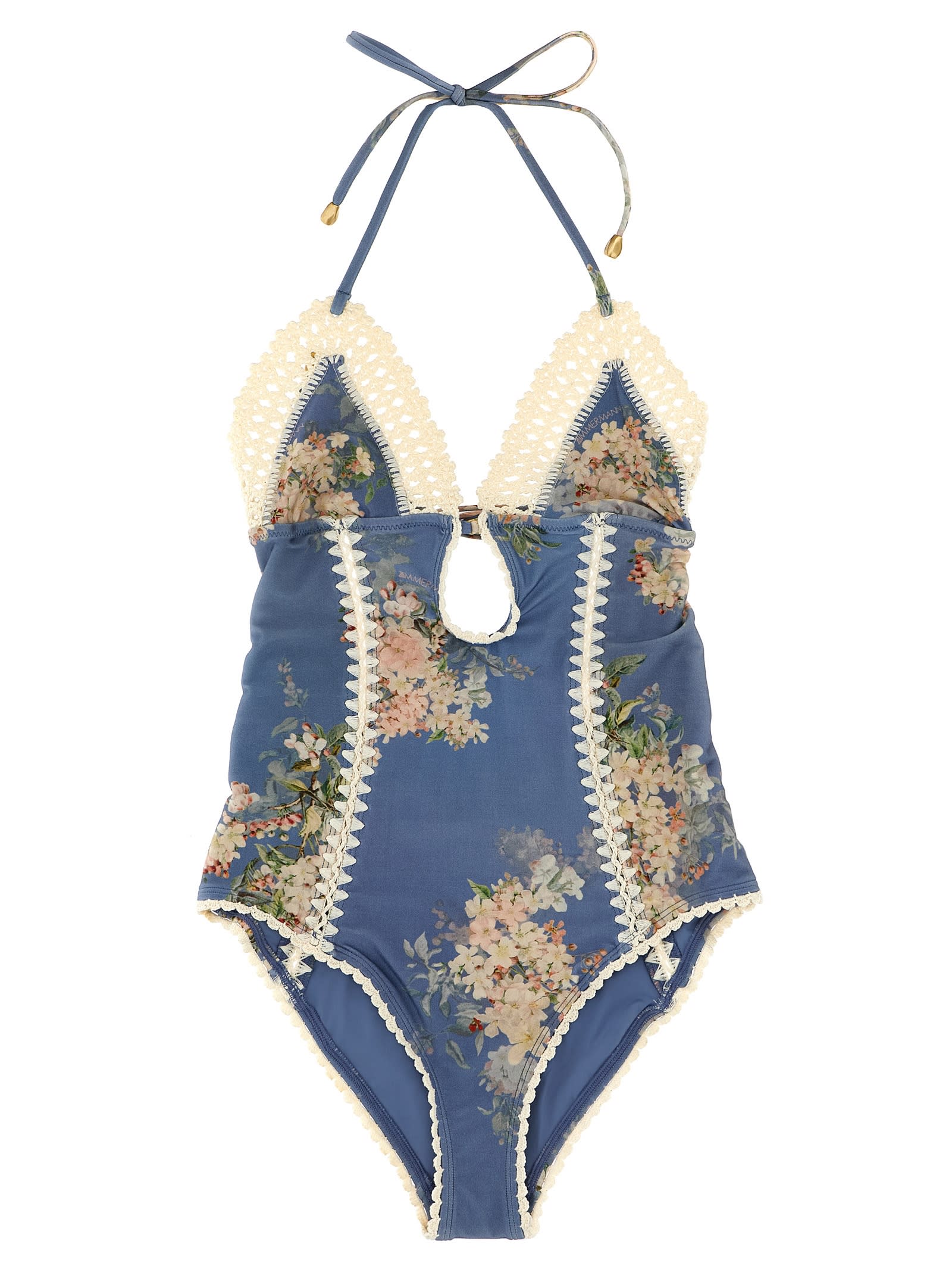 Zimmermann cascadian Keyhole Crochet One-piece Swimsuit