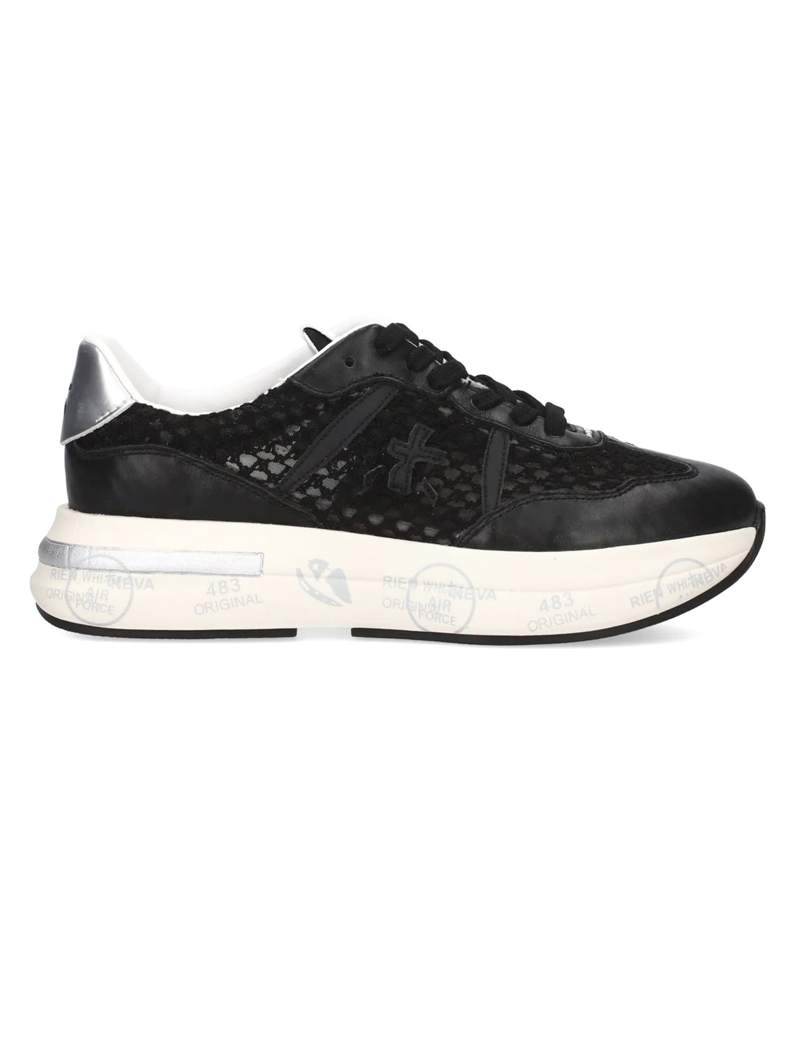 Premiata Black Leather Cassie Sneakers