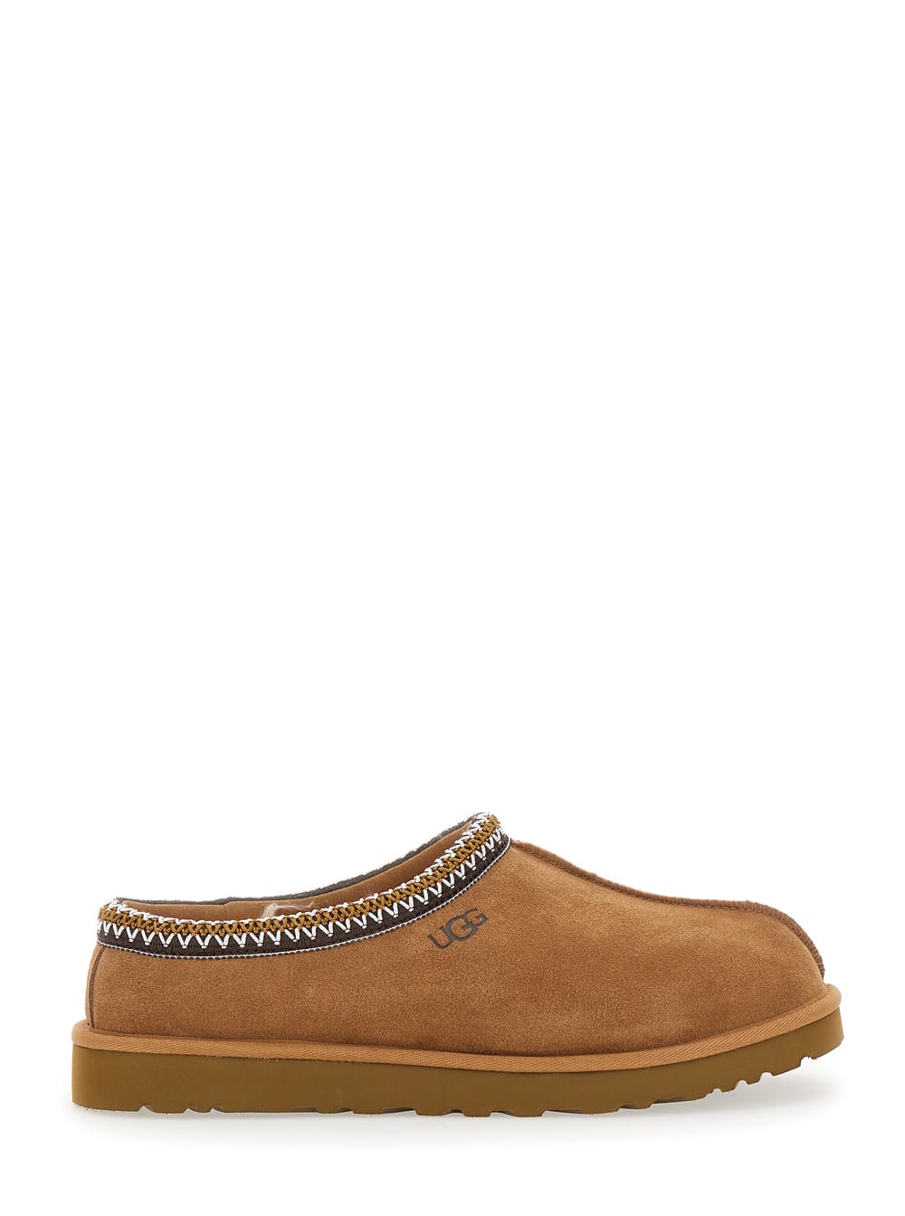 UGG Tasman Brown Plaited Hem Mules In Suede Woman