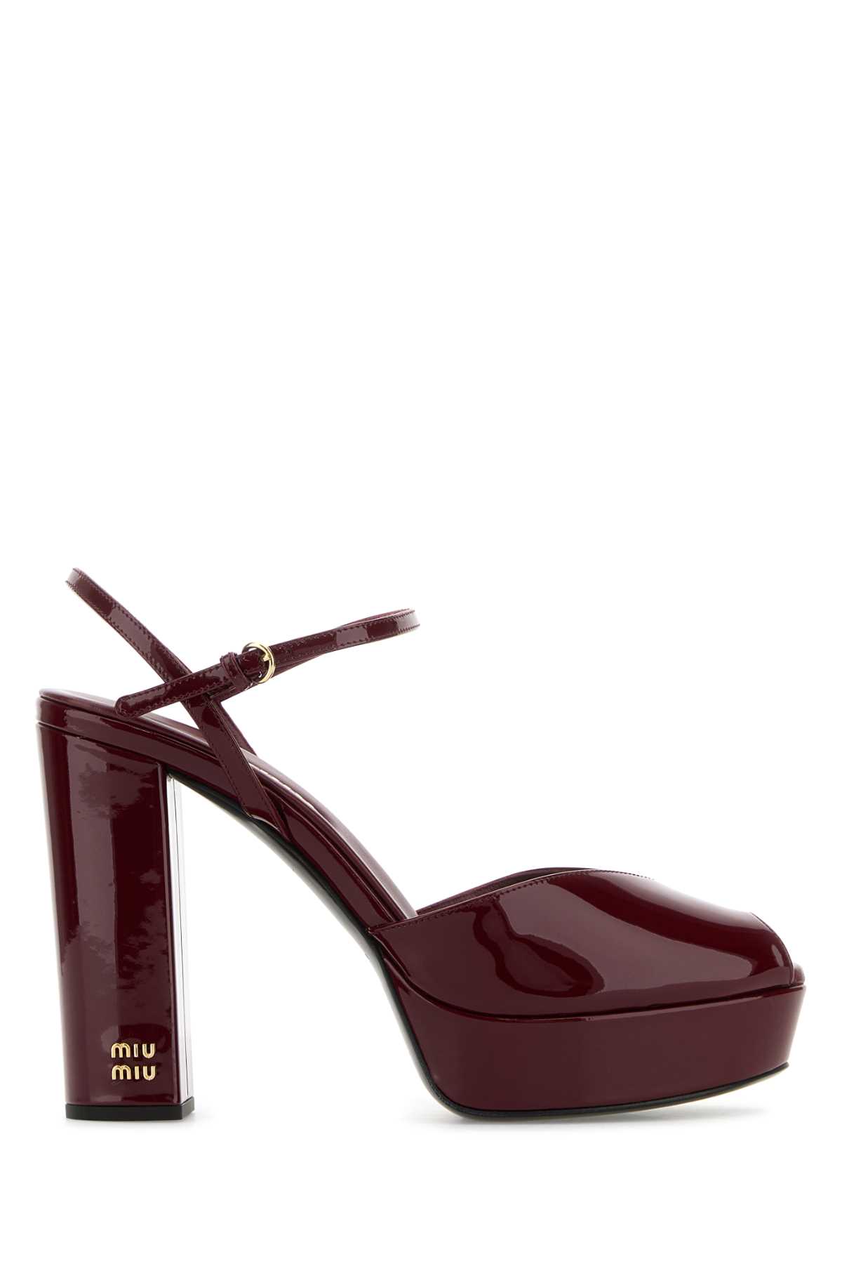 Miu Miu Burgundy Leather Sandals