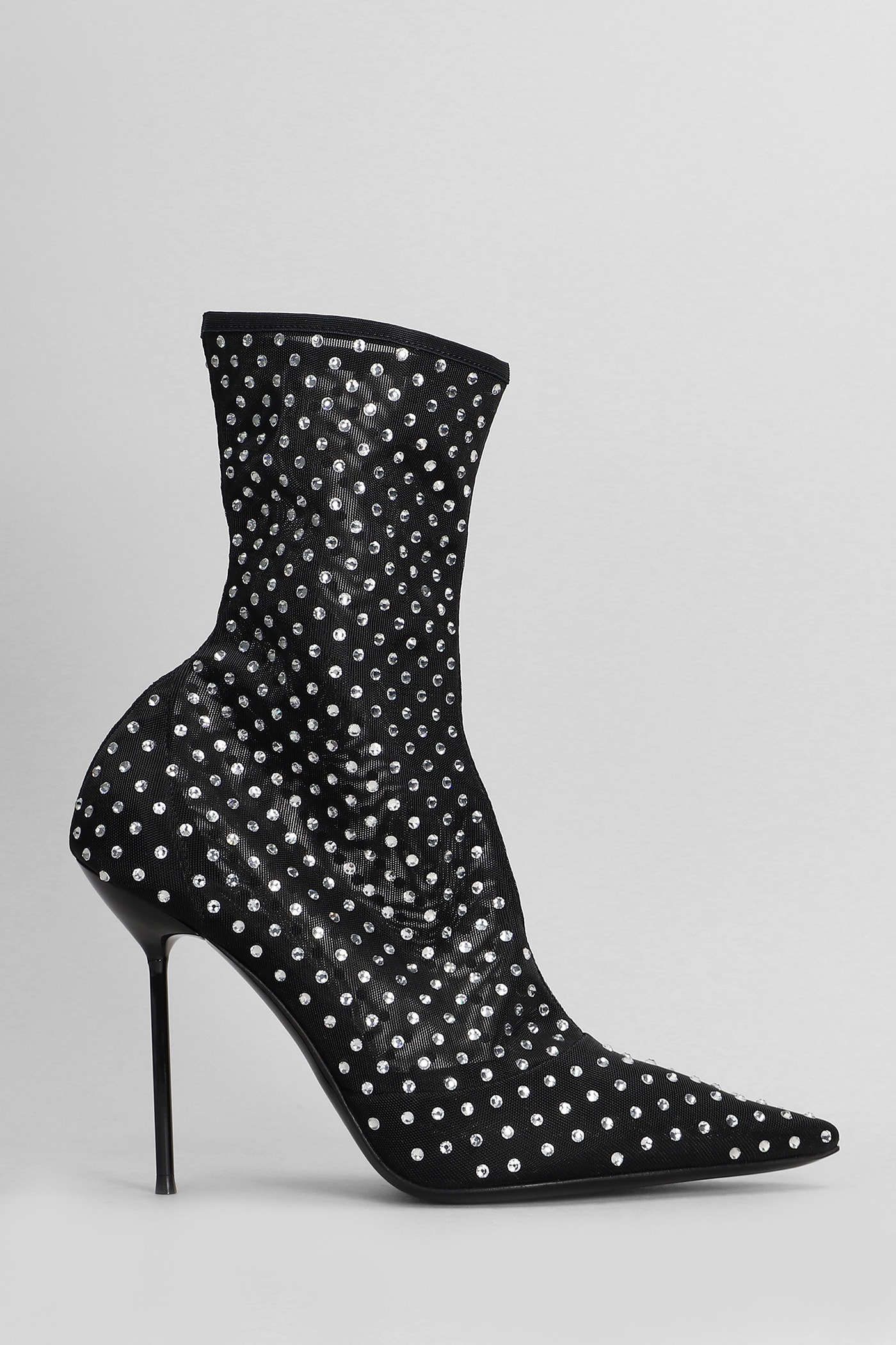 Paris Texas Lidia High Heels Ankle Boots In Black Fabric