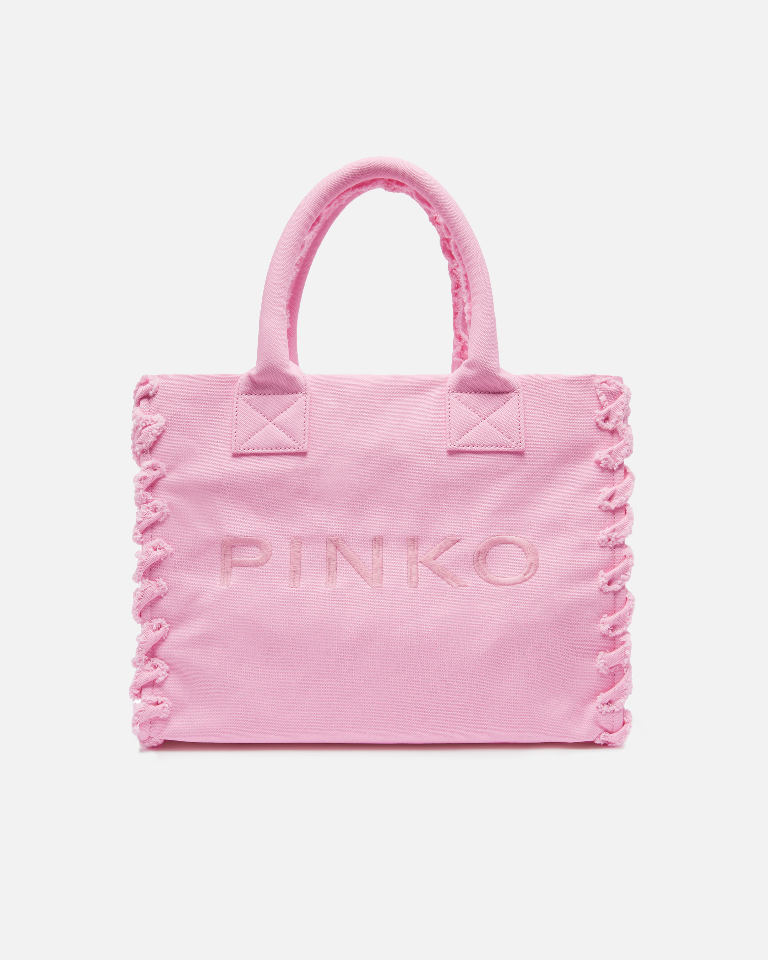 Pinko, Cabas de plage en canvas recyclé, Sweet pink lilac-antique gold, U