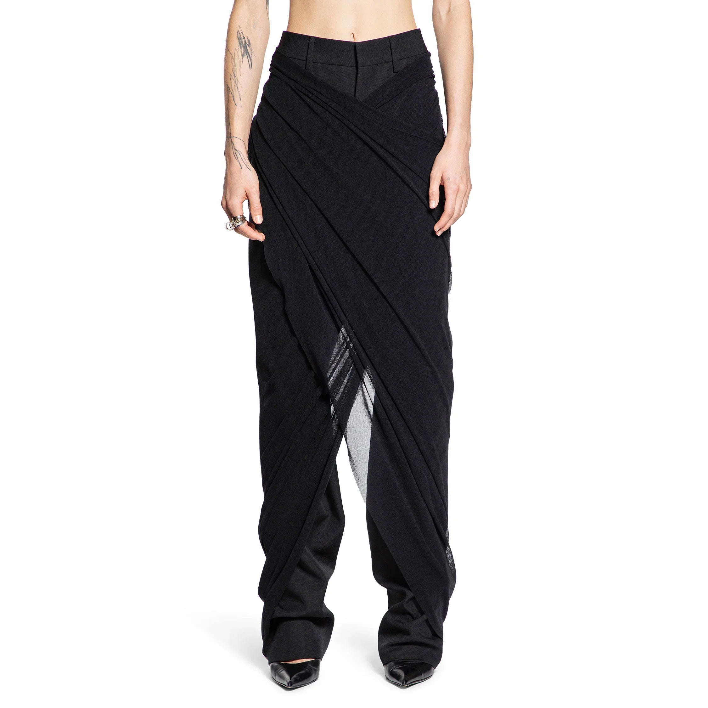 Tailored Pants with Mesh Sarong