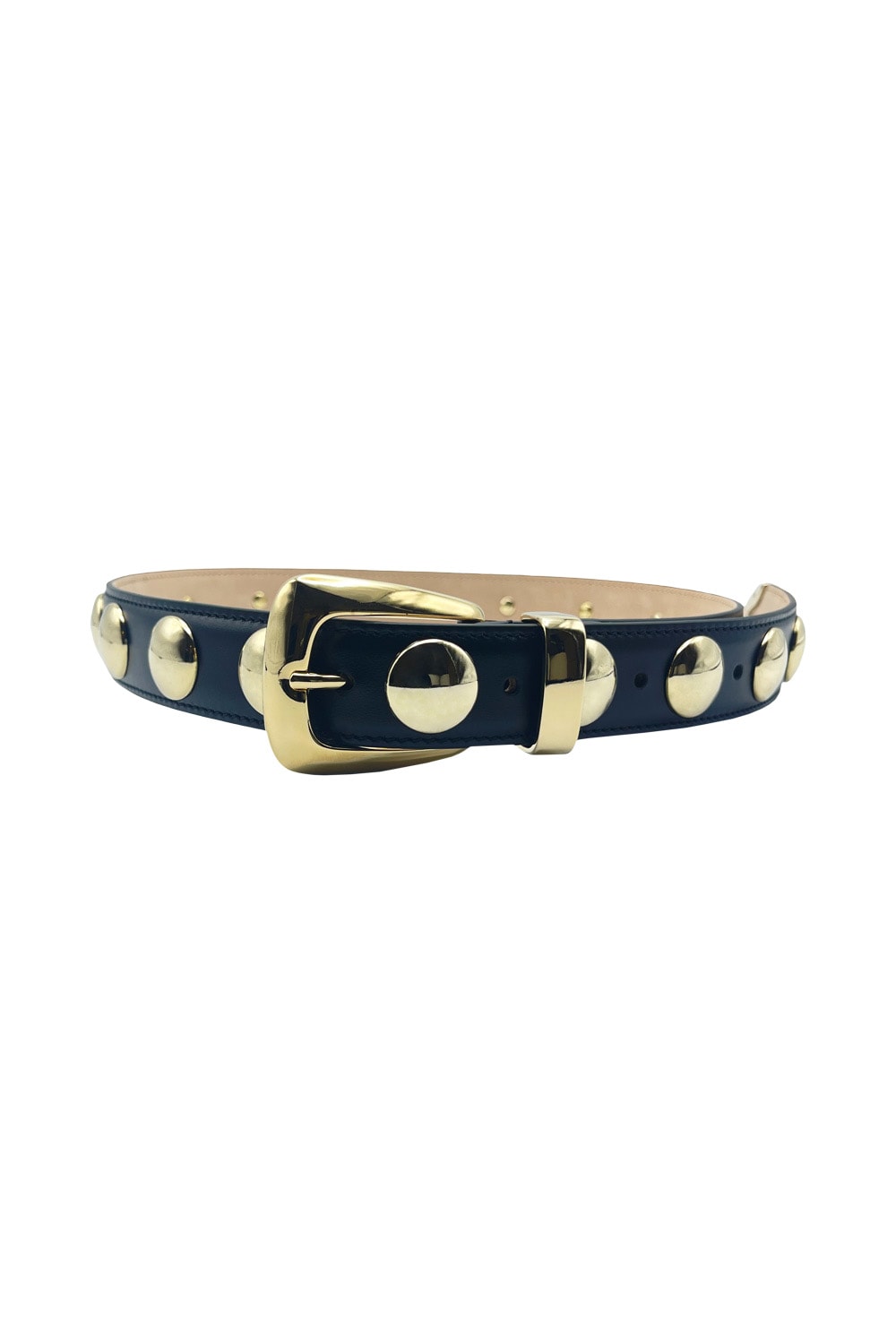 Khaite Benny Belt With Stud Gold Buckle