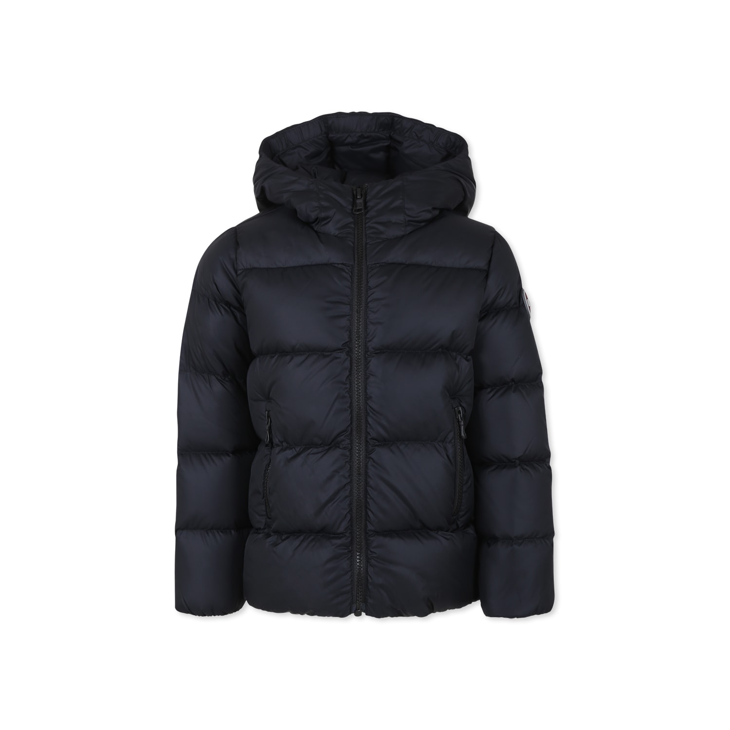 Colmar Black Down Jacket For Boy With Logo