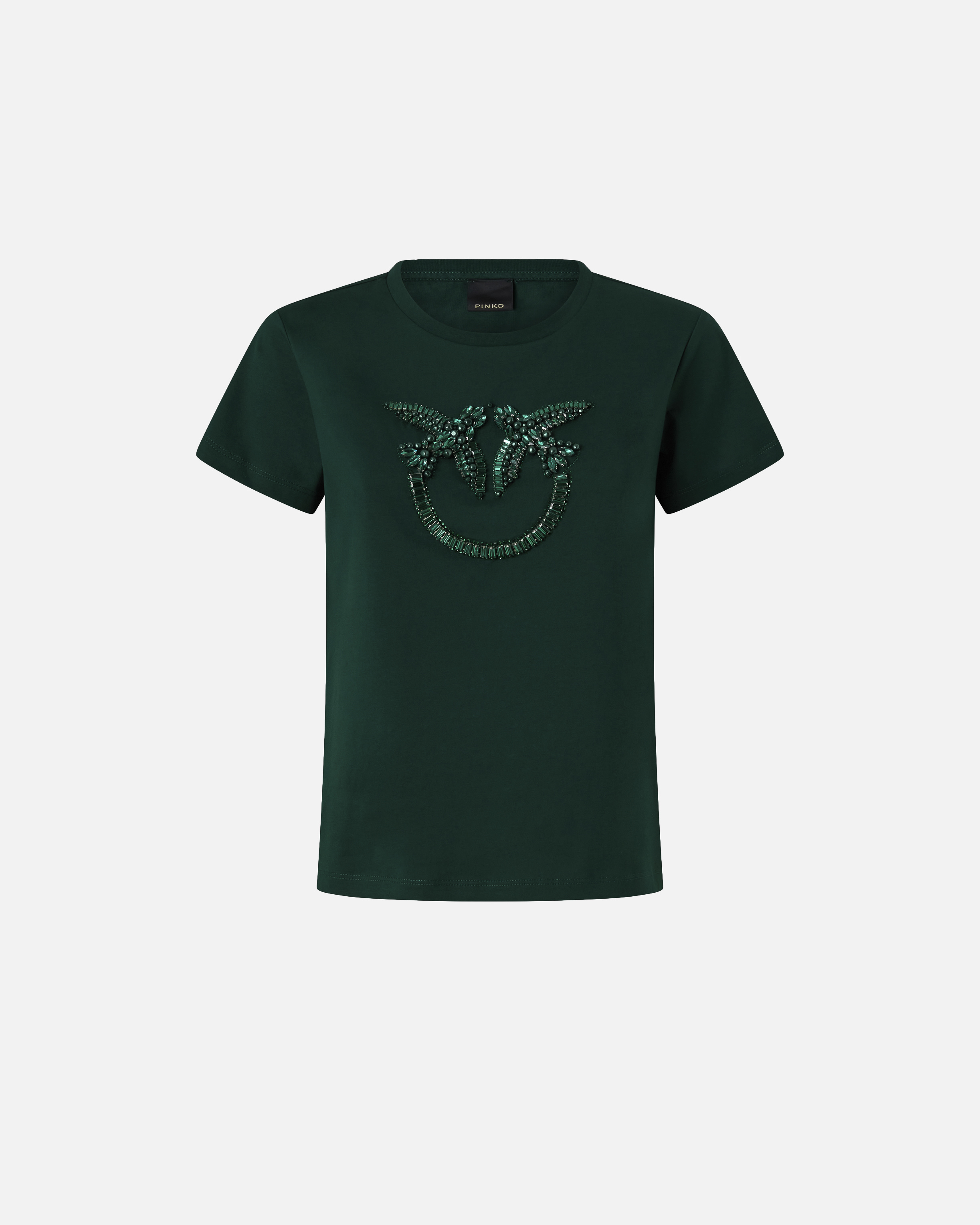 Pinko, T-shirt with decorated Love Birds logo, X79, XXS