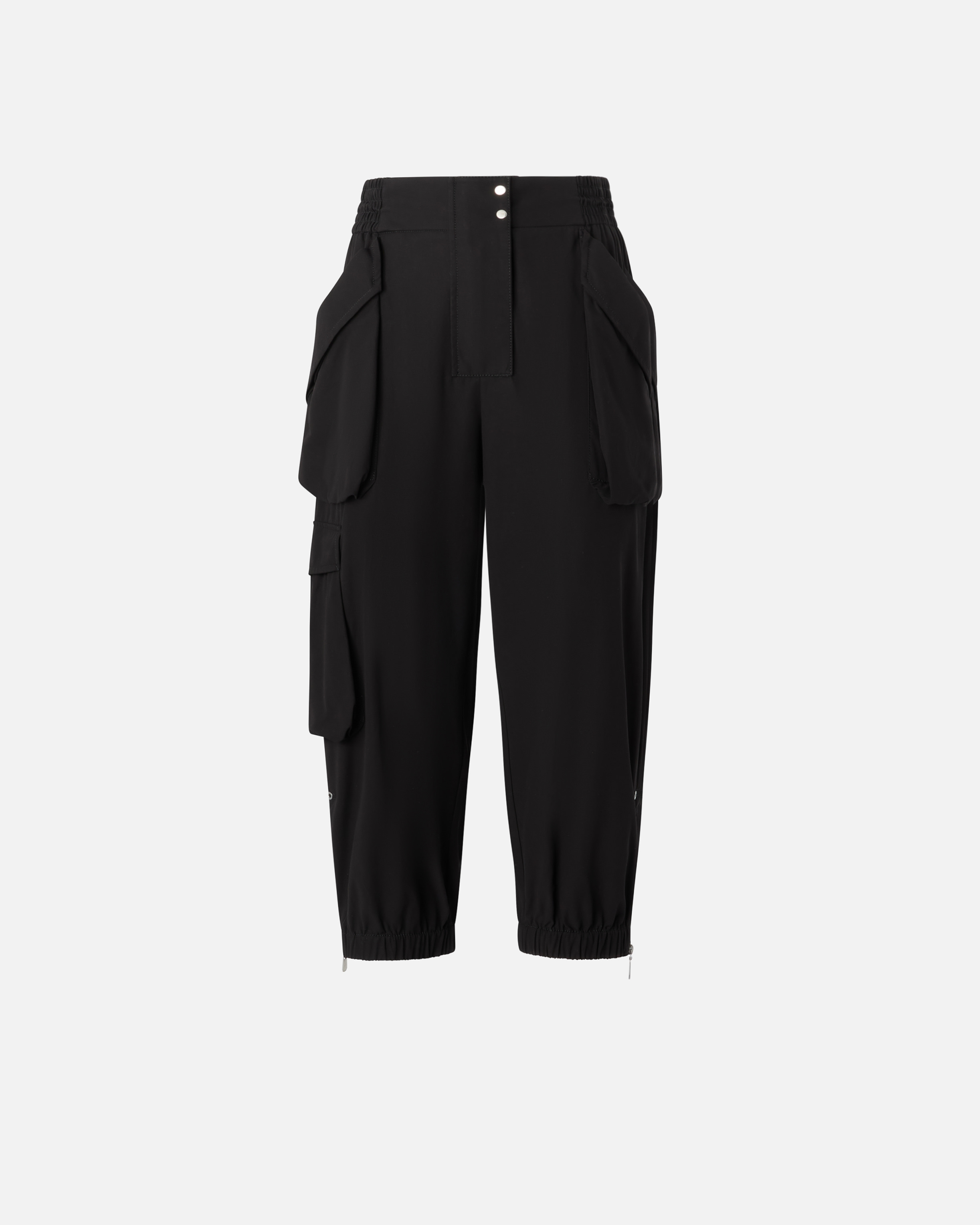Pinko, Pantalon cargo léger à grandes poches, Noir limousine, 36